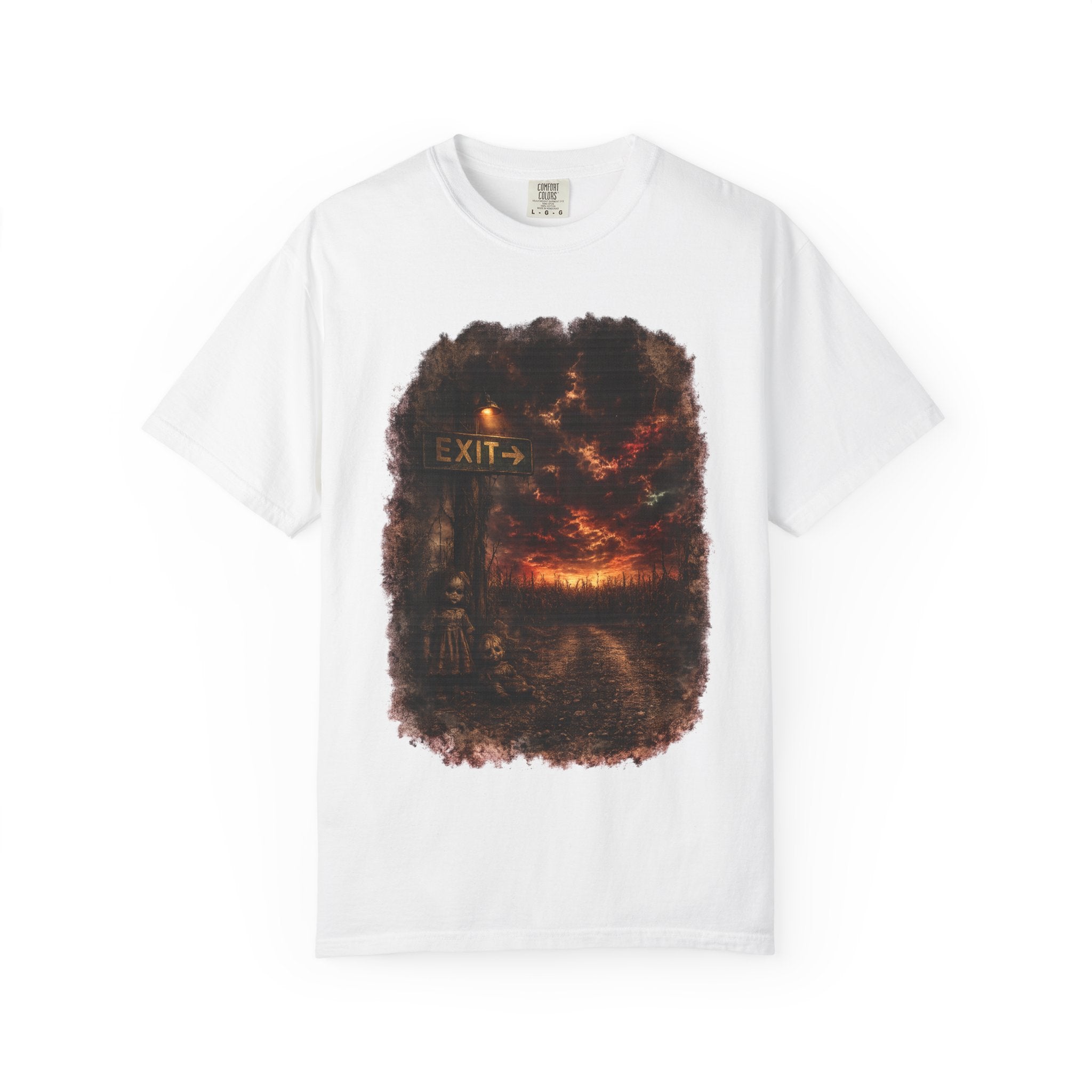 T-shirt — “Exit” Haunted Forest Nightscape Graphic Tee