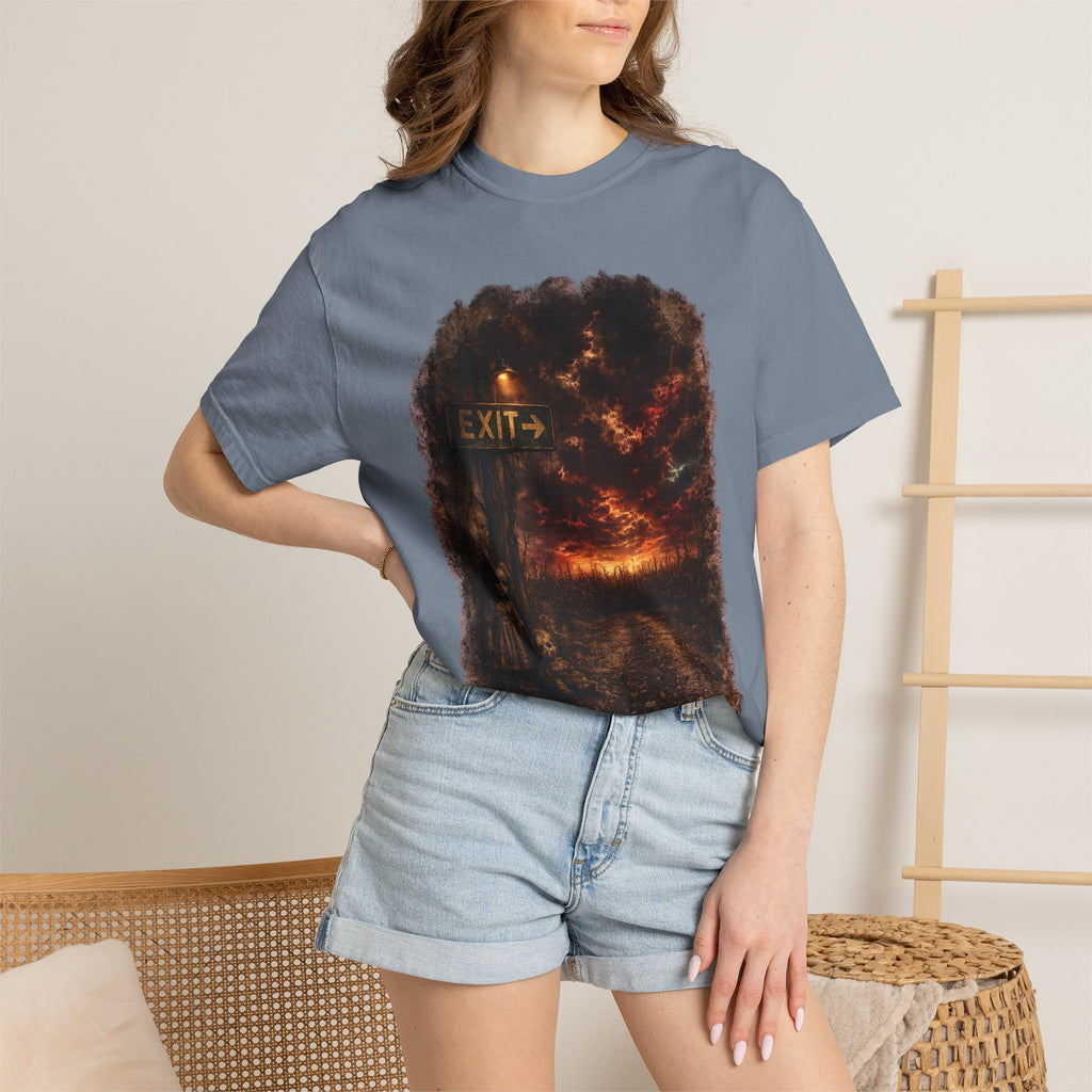 T-shirt — “Exit” Haunted Forest Nightscape Graphic Tee