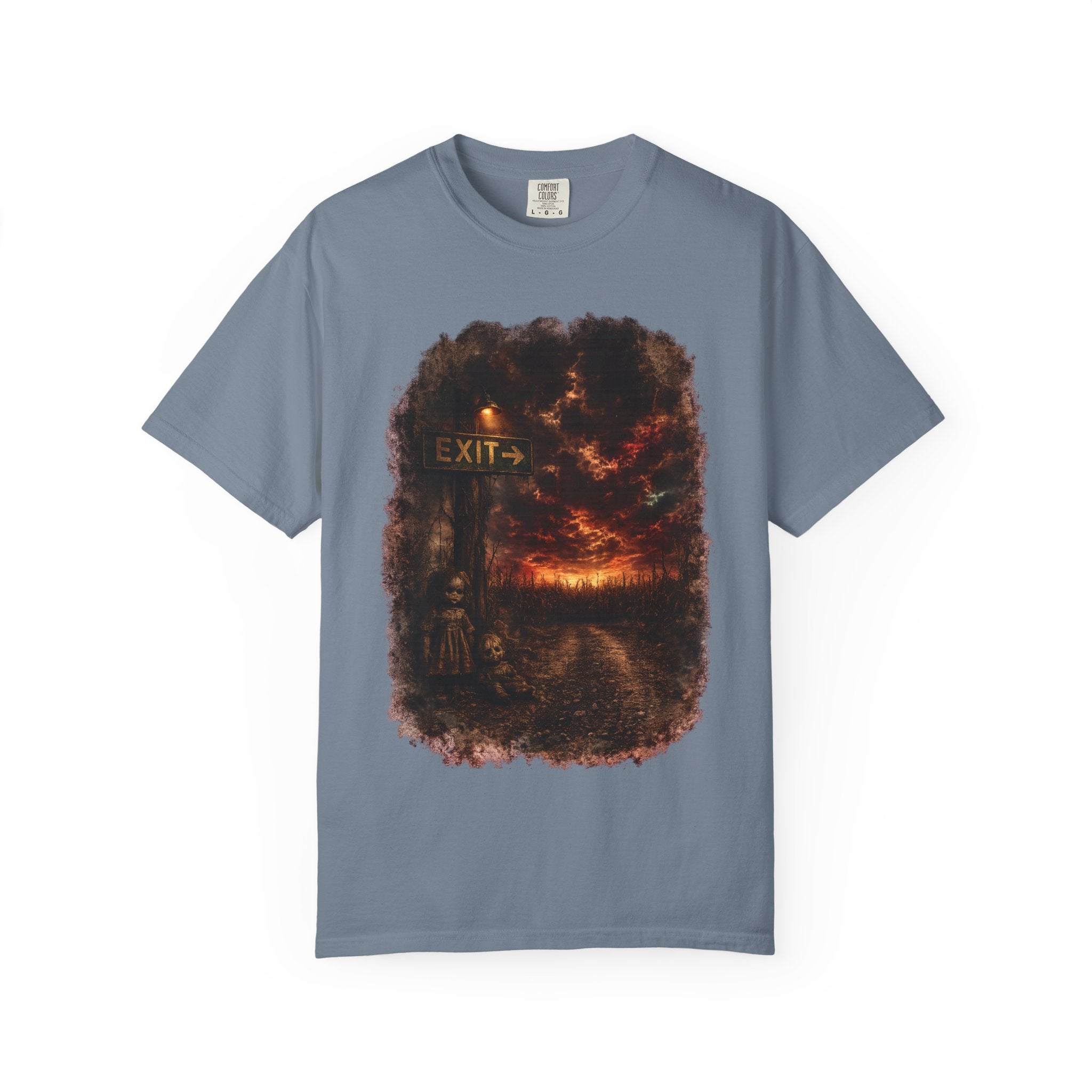 T-shirt — “Exit” Haunted Forest Nightscape Graphic Tee