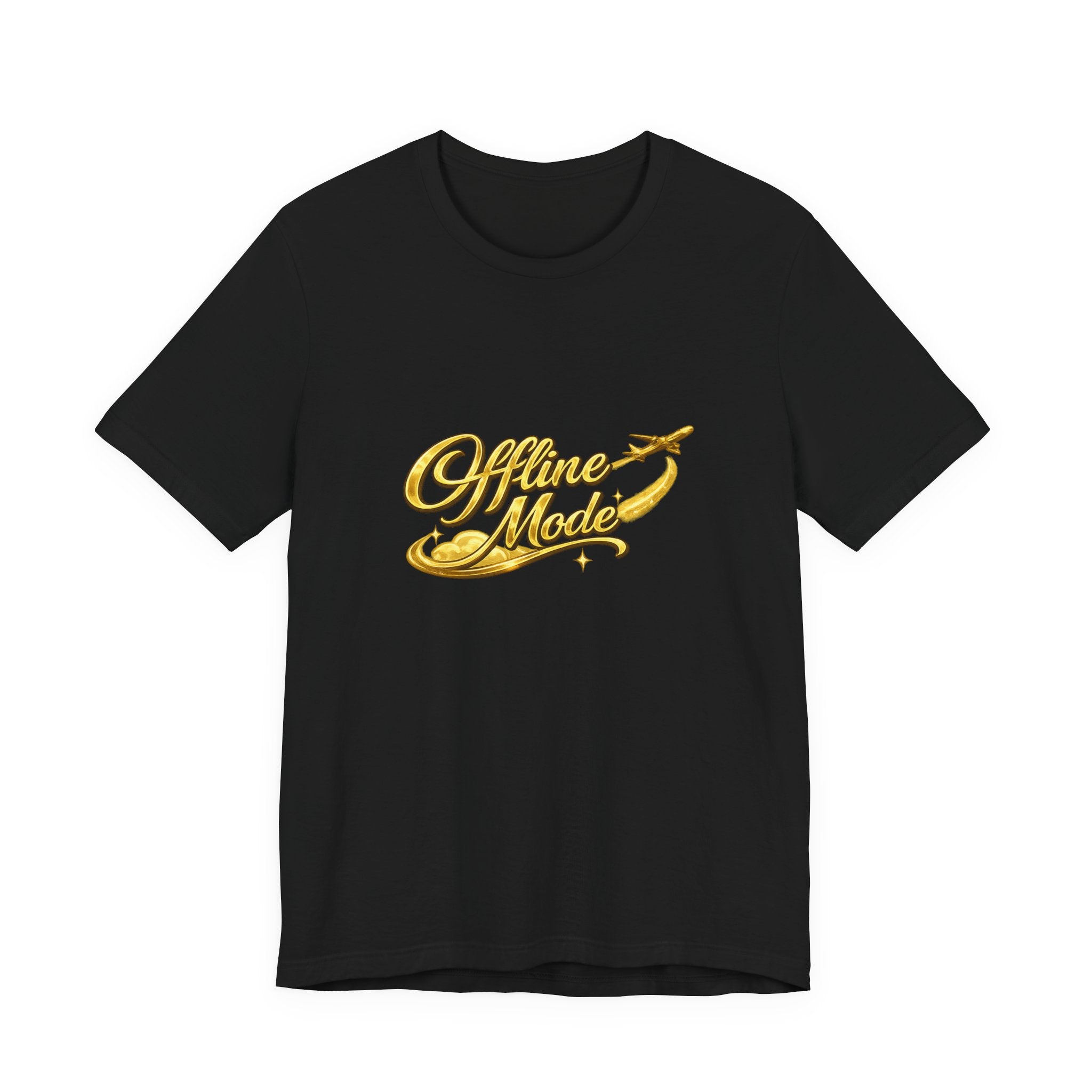 Offline Mode T‑Shirt — Gold Script Travel Tee