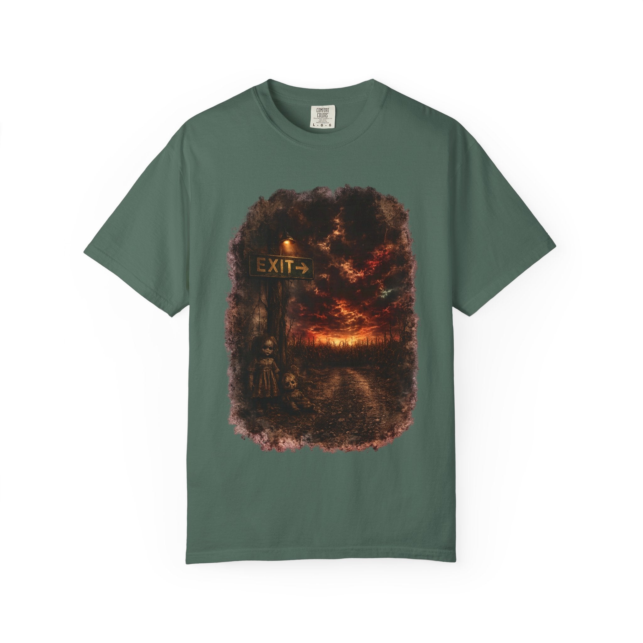 T-shirt — “Exit” Haunted Forest Nightscape Graphic Tee