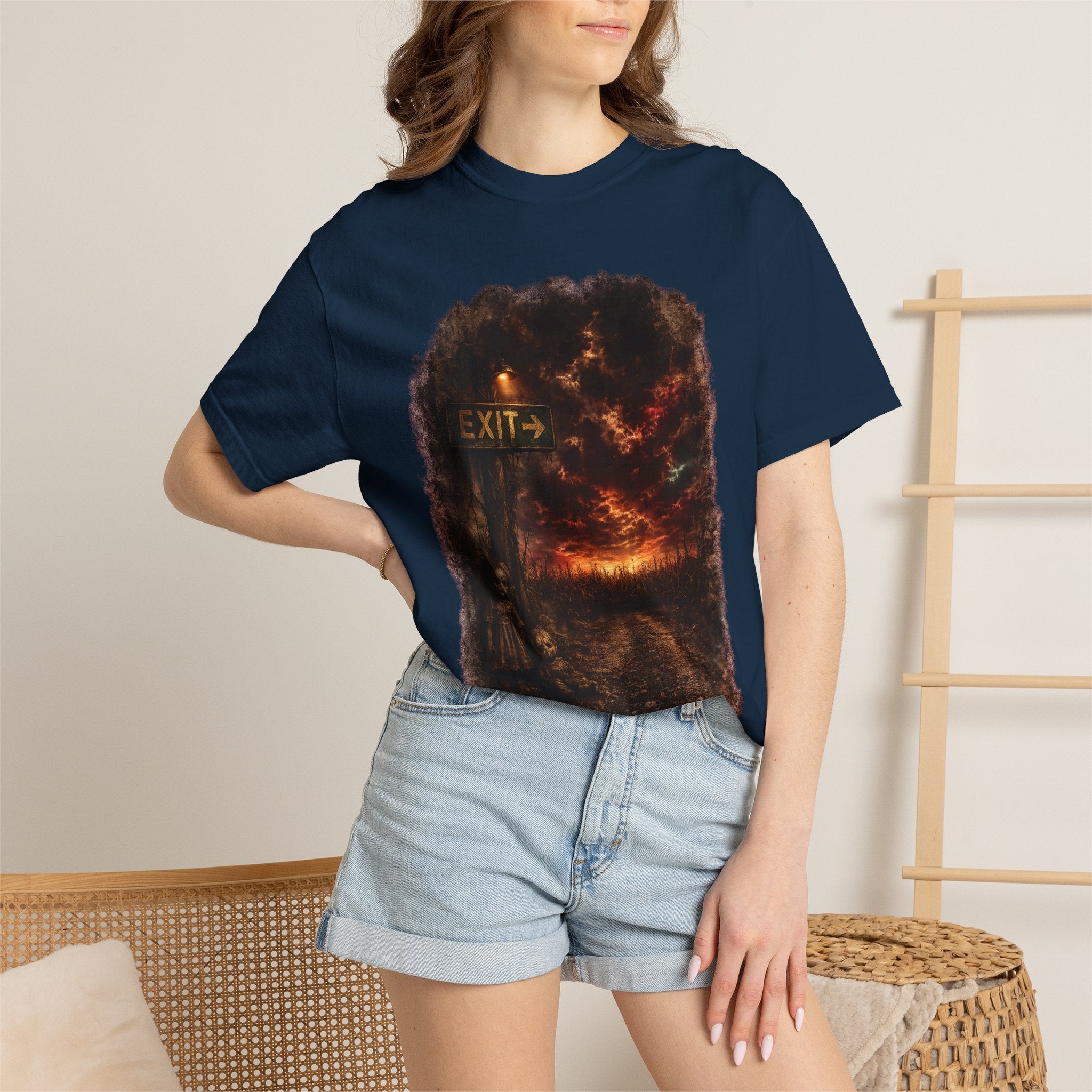 T-shirt — “Exit” Haunted Forest Nightscape Graphic Tee