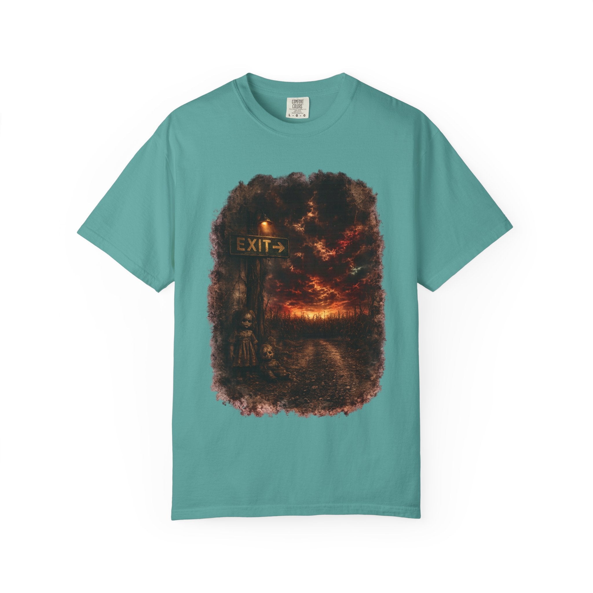 T-shirt — “Exit” Haunted Forest Nightscape Graphic Tee