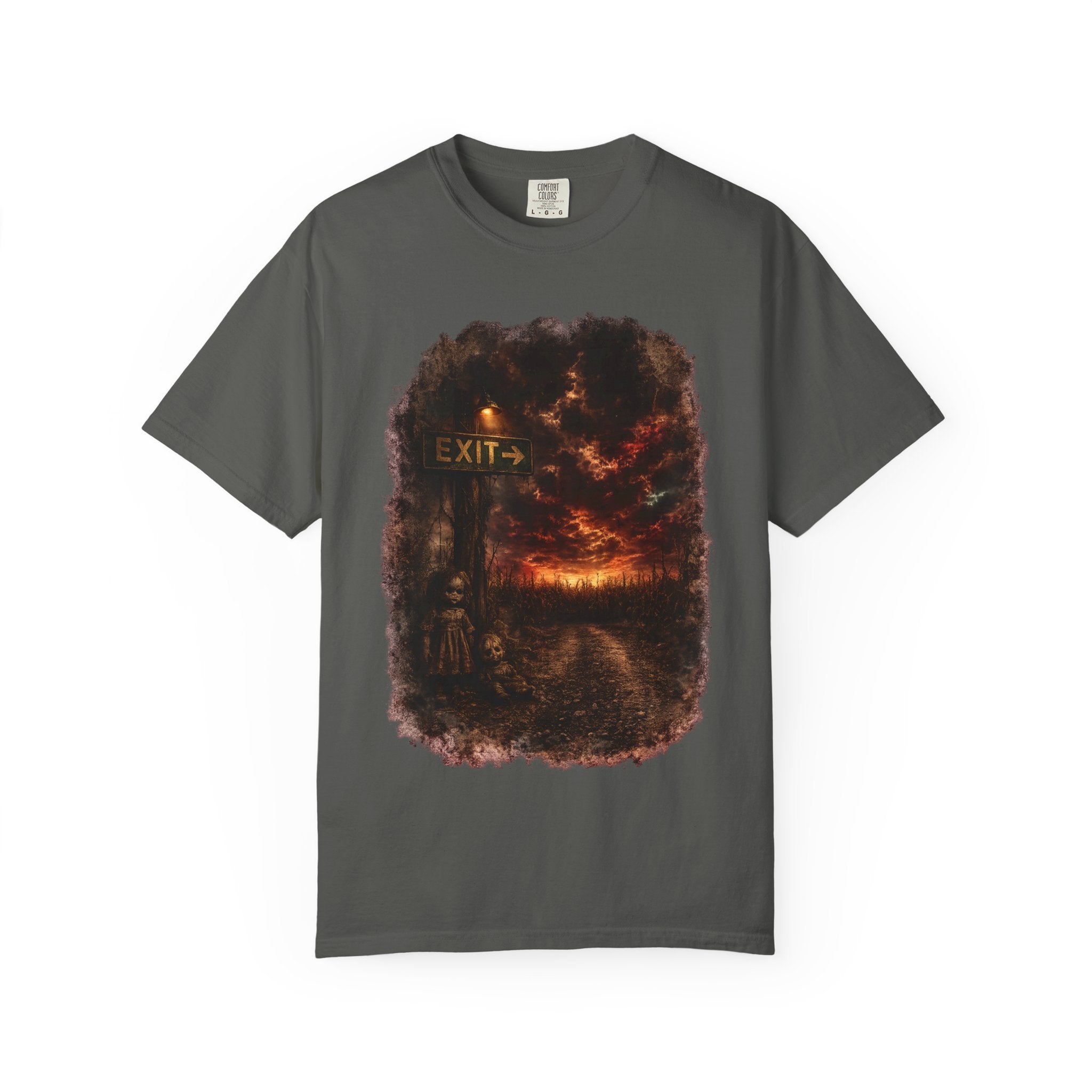 T-shirt — “Exit” Haunted Forest Nightscape Graphic Tee