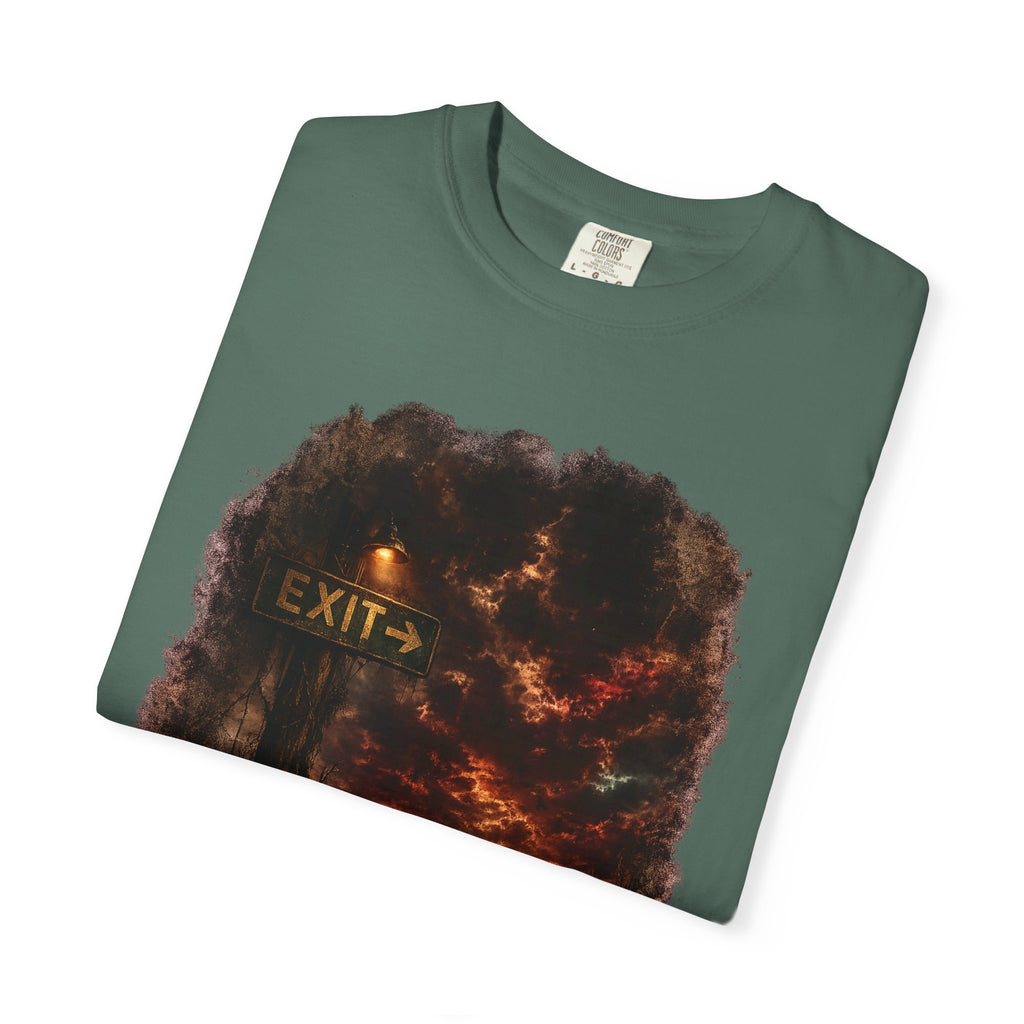 T-shirt — “Exit” Haunted Forest Nightscape Graphic Tee