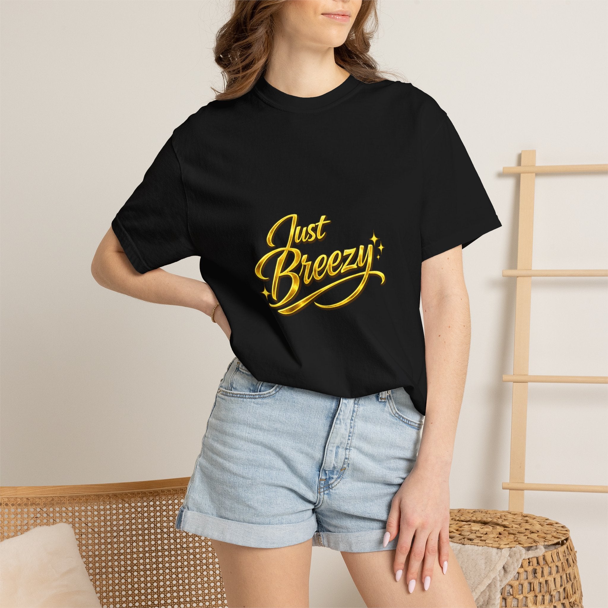 Just Breezy T-Shirt — Retro Script Graphic Tee