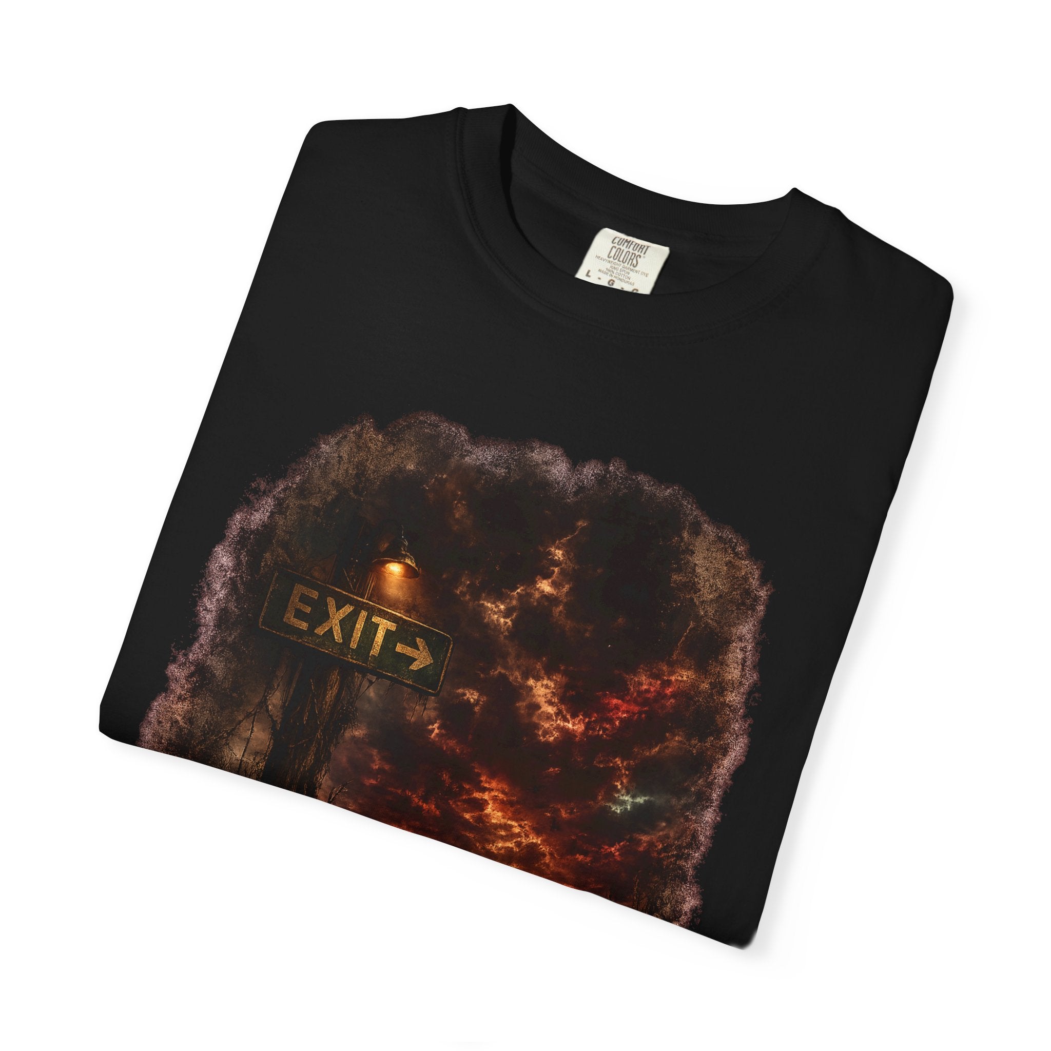 T-shirt — “Exit” Haunted Forest Nightscape Graphic Tee