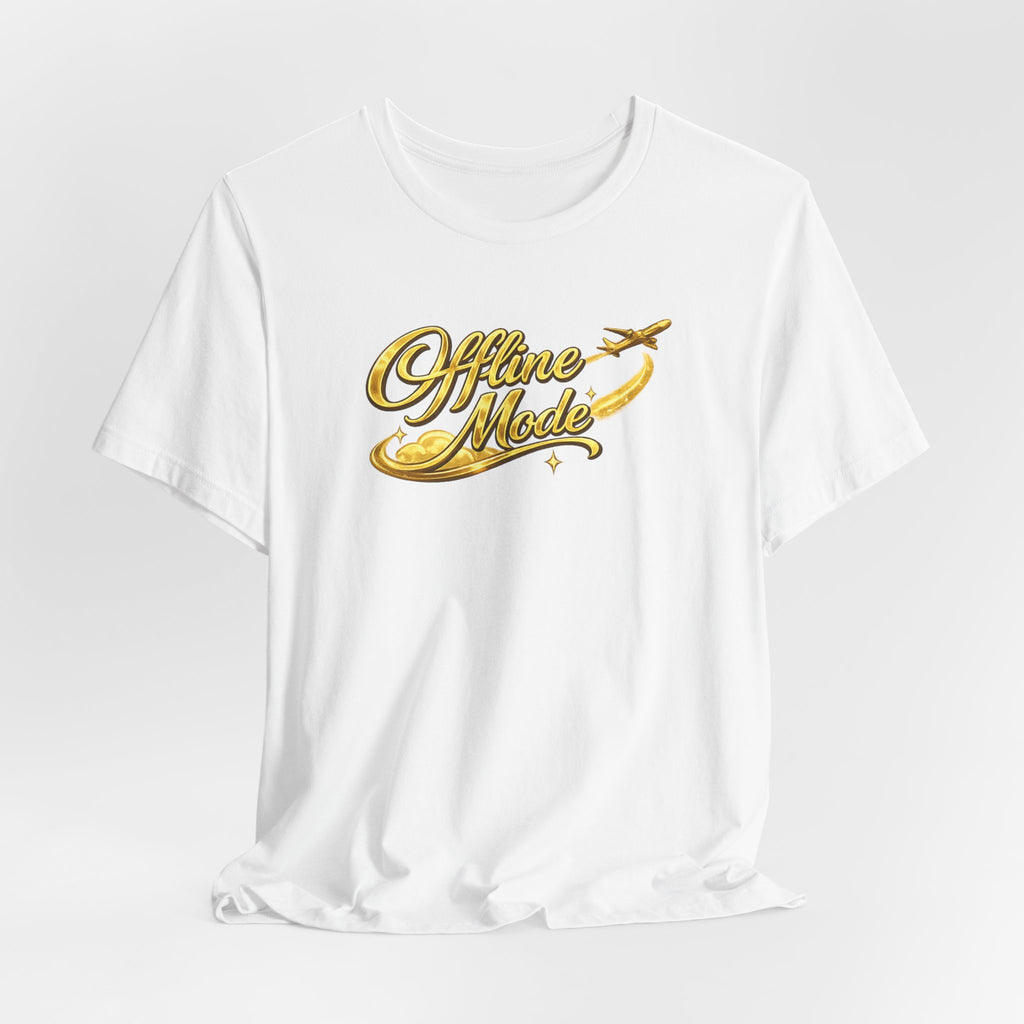 Offline Mode T‑Shirt — Gold Script Travel Tee