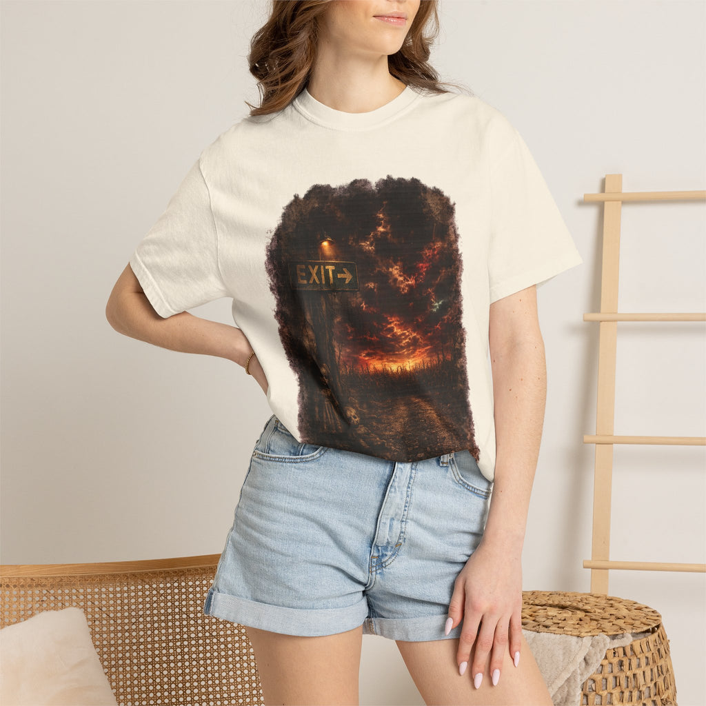 T-shirt — “Exit” Haunted Forest Nightscape Graphic Tee