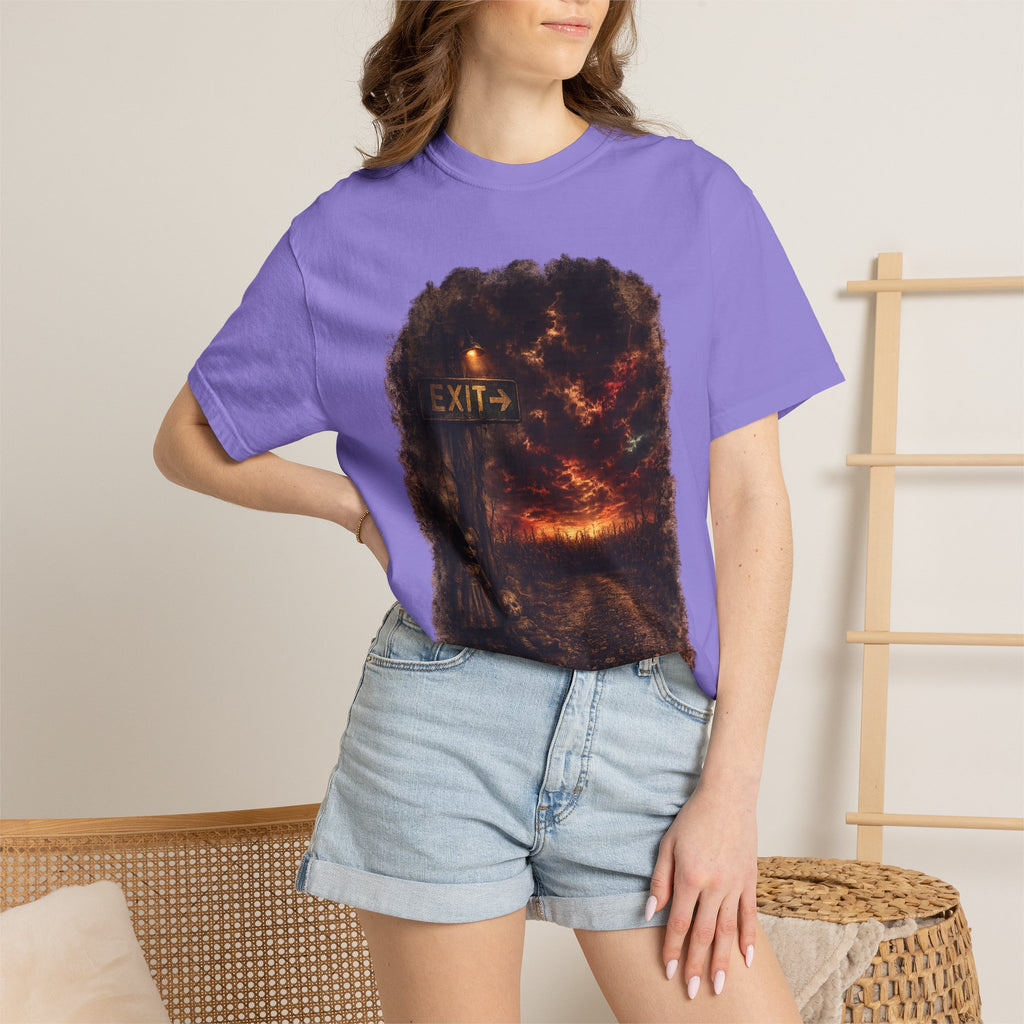 T-shirt — “Exit” Haunted Forest Nightscape Graphic Tee