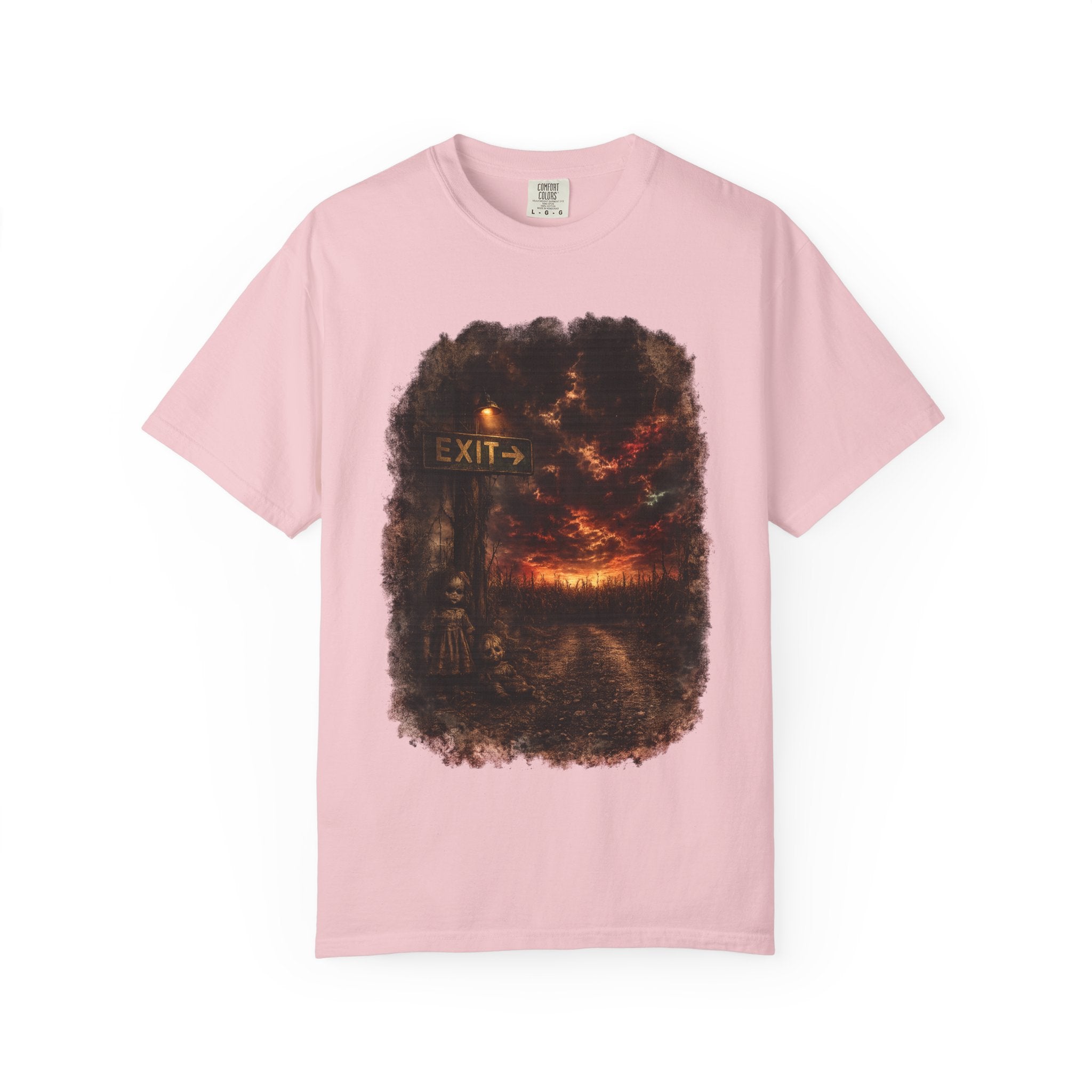 T-shirt — “Exit” Haunted Forest Nightscape Graphic Tee