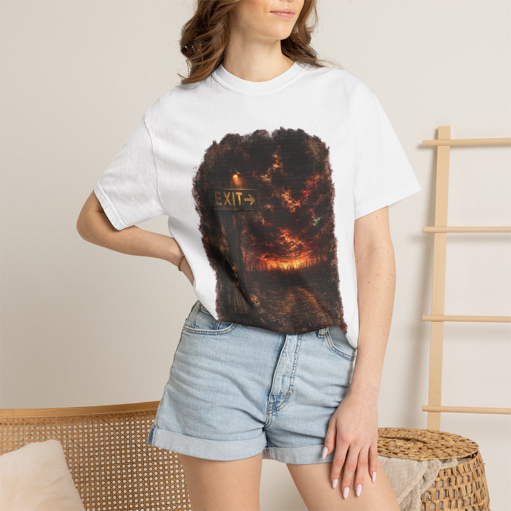 T-shirt — “Exit” Haunted Forest Nightscape Graphic Tee