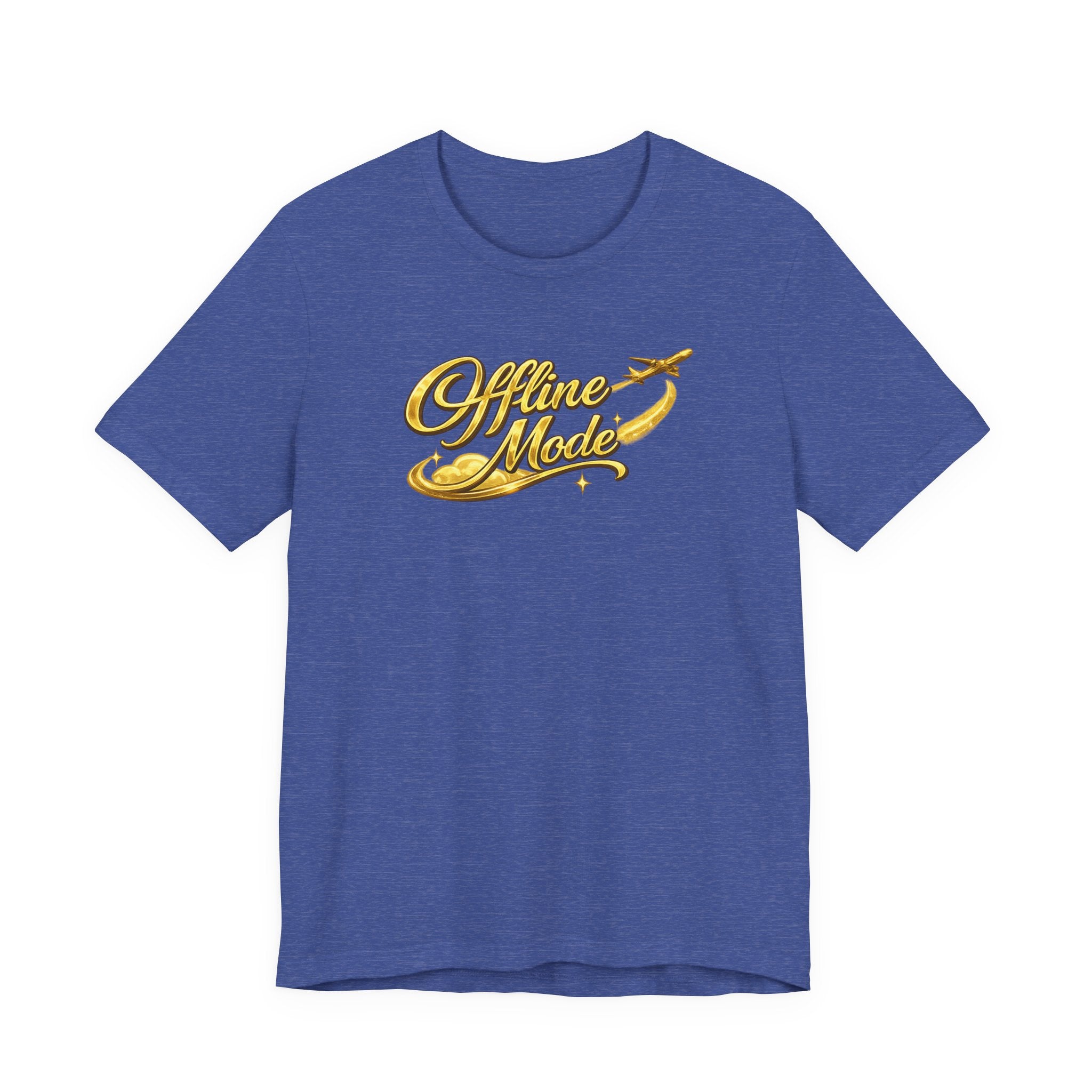 Offline Mode T‑Shirt — Gold Script Travel Tee
