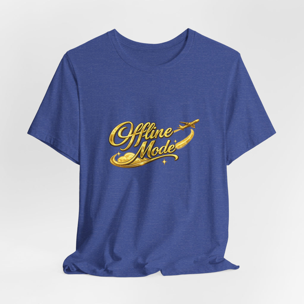 Offline Mode T‑Shirt — Gold Script Travel Tee