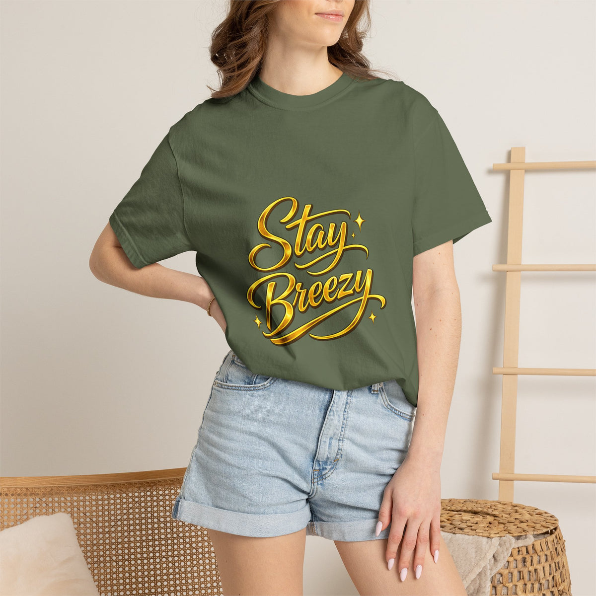 Stay Breezy T-Shirt — Vintage Script Graphic Tee