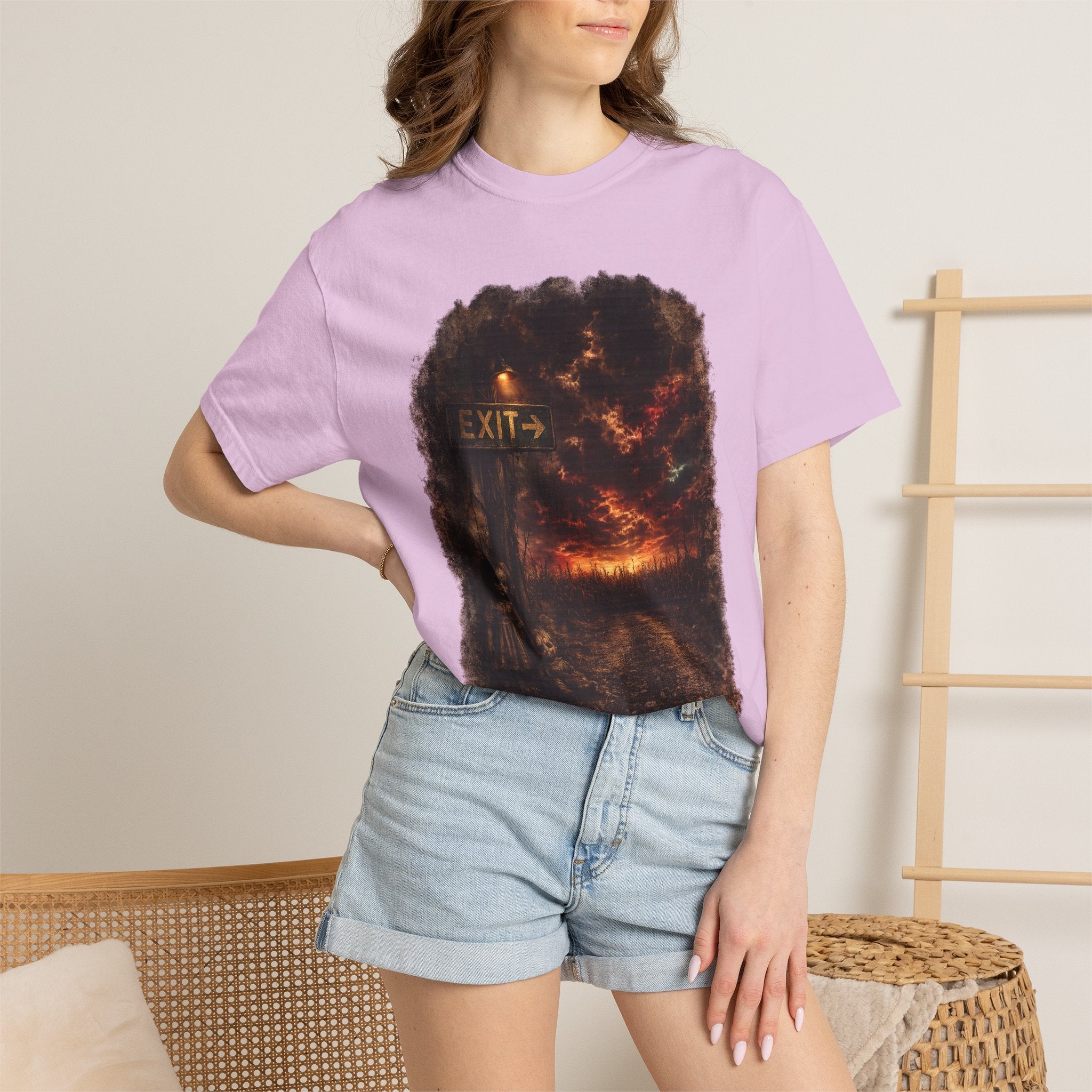 T-shirt — “Exit” Haunted Forest Nightscape Graphic Tee