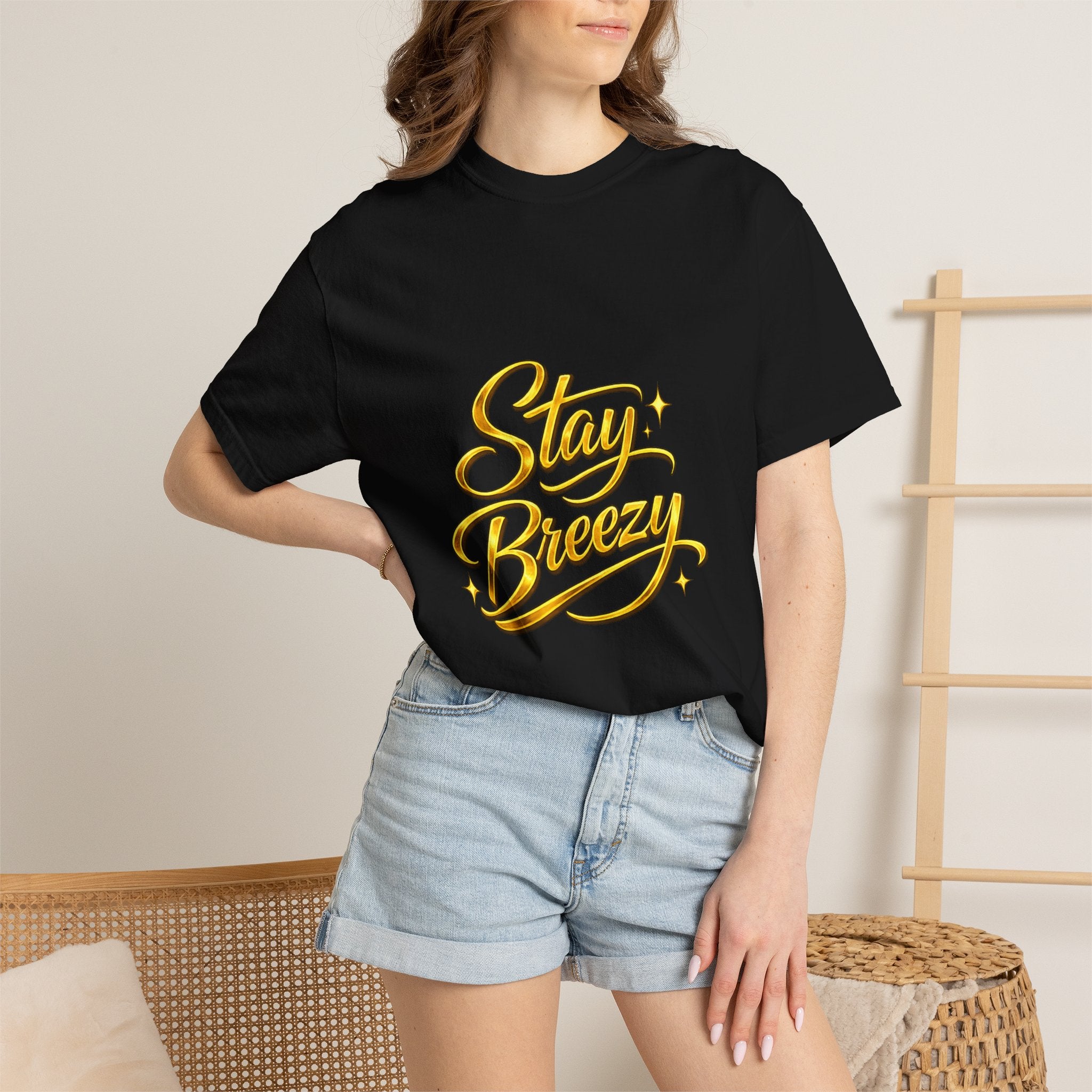 Stay Breezy T-Shirt — Vintage Script Graphic Tee