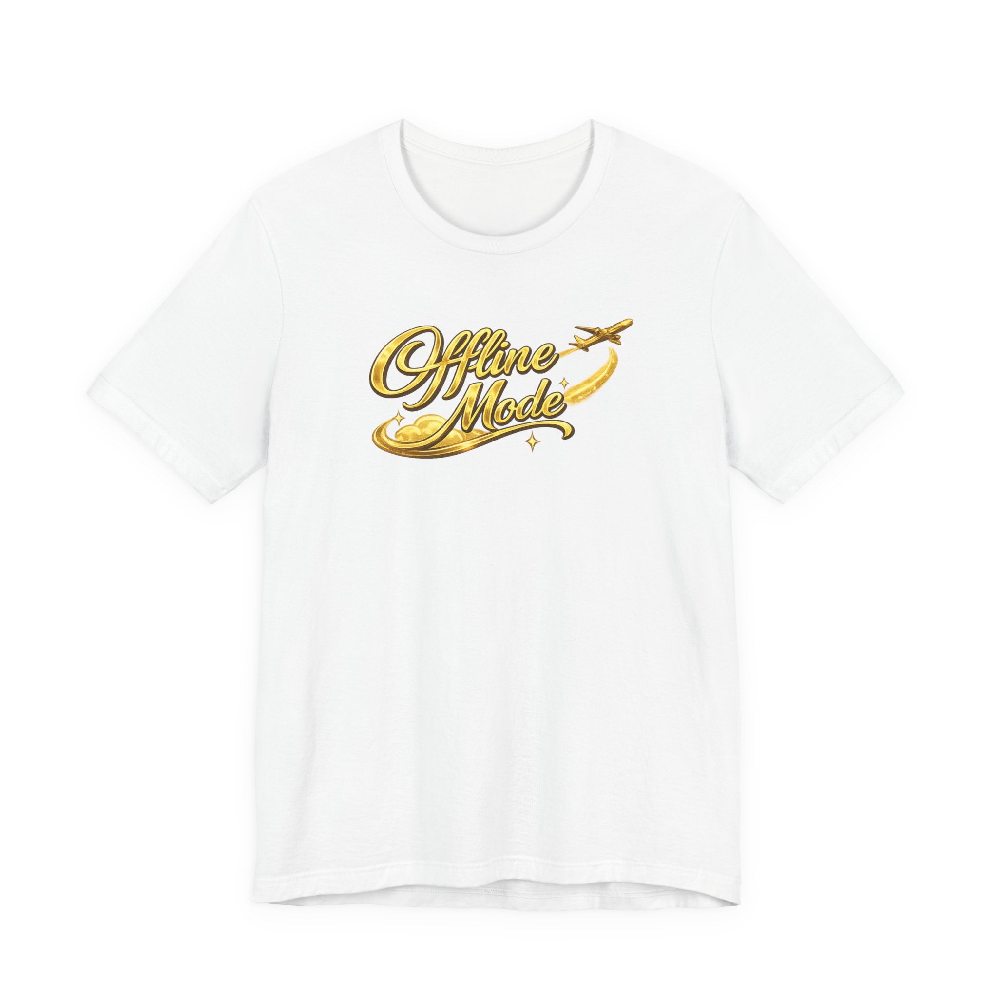 Offline Mode T‑Shirt — Gold Script Travel Tee