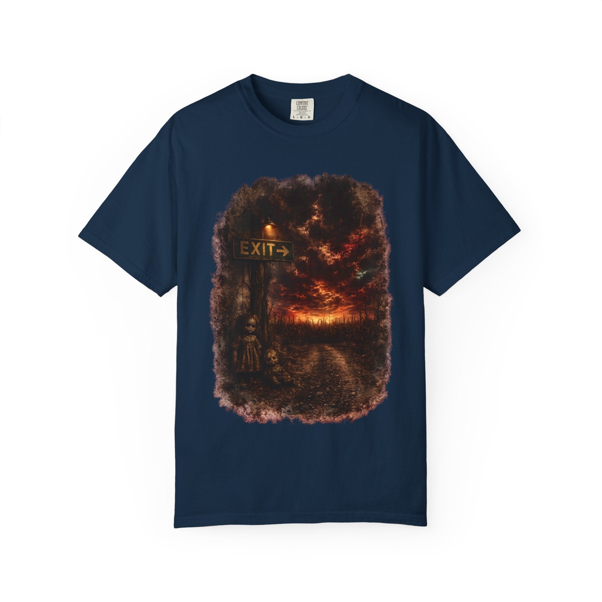 T-shirt — “Exit” Haunted Forest Nightscape Graphic Tee