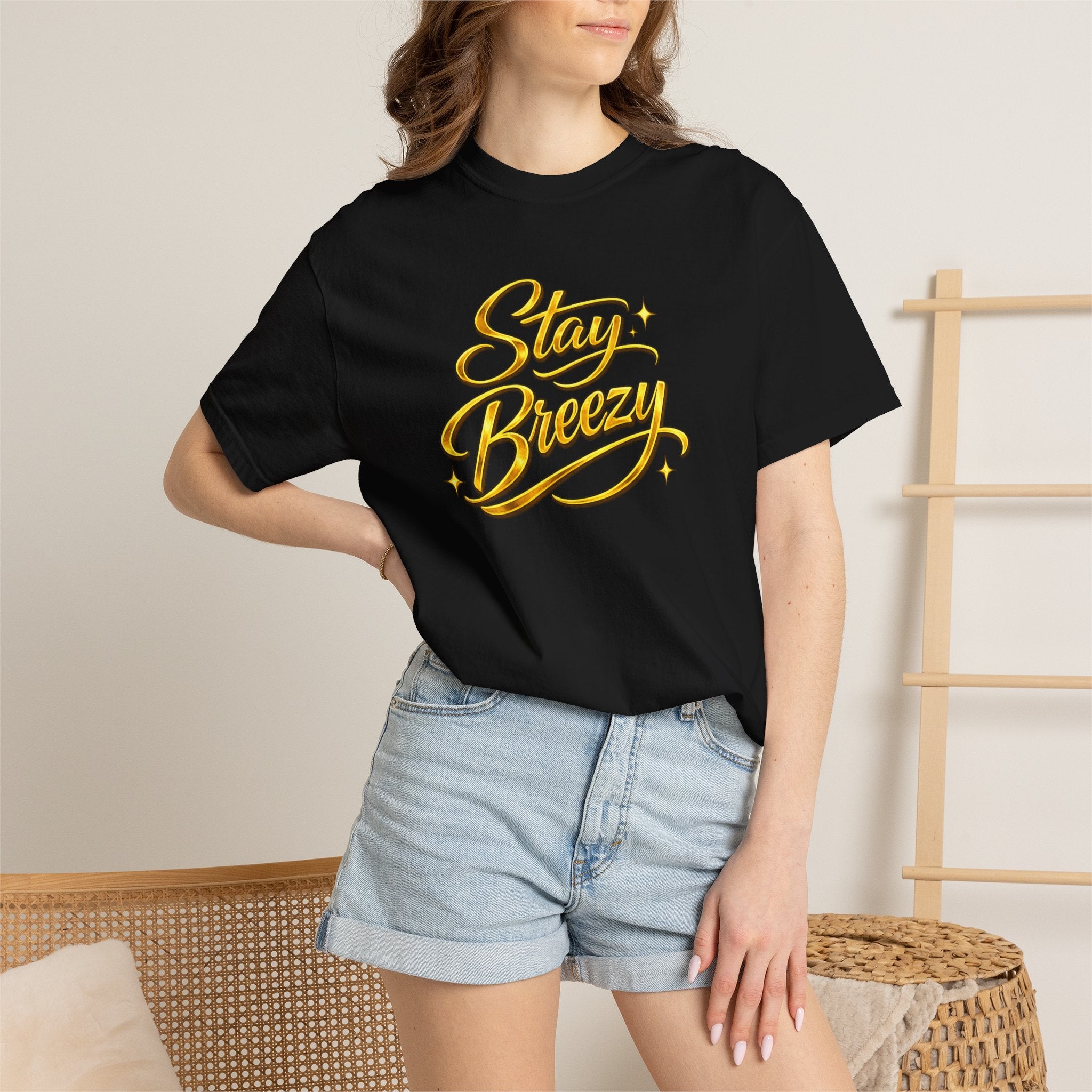 Stay Breezy T-Shirt — Vintage Script Graphic Tee