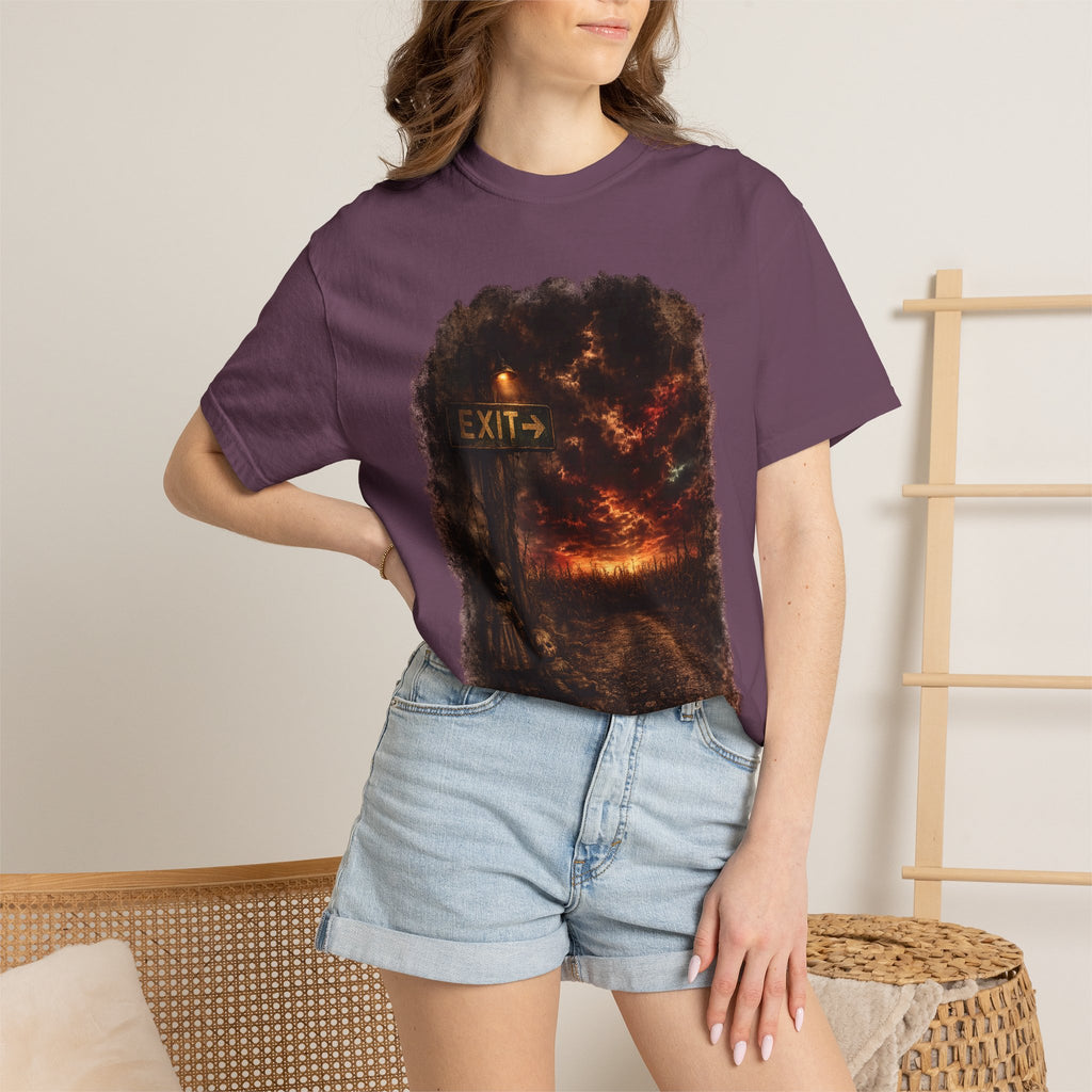 T-shirt — “Exit” Haunted Forest Nightscape Graphic Tee