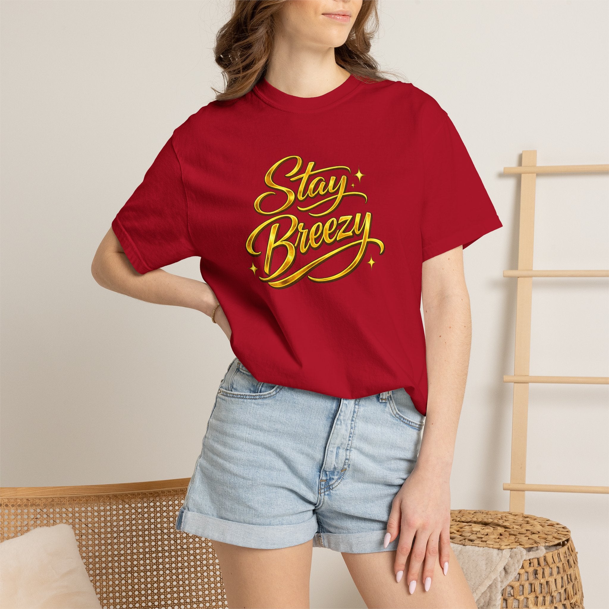 Stay Breezy T-Shirt — Vintage Script Graphic Tee