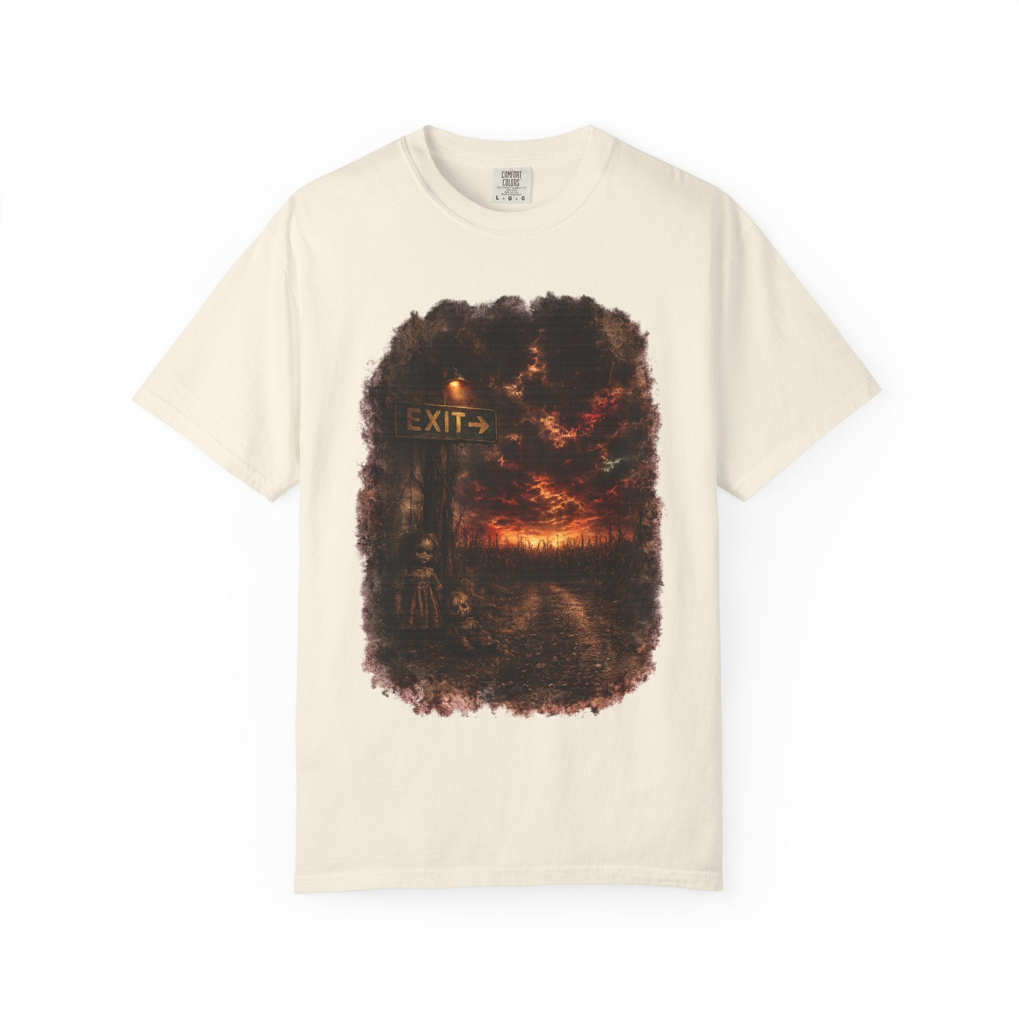 T-shirt — “Exit” Haunted Forest Nightscape Graphic Tee