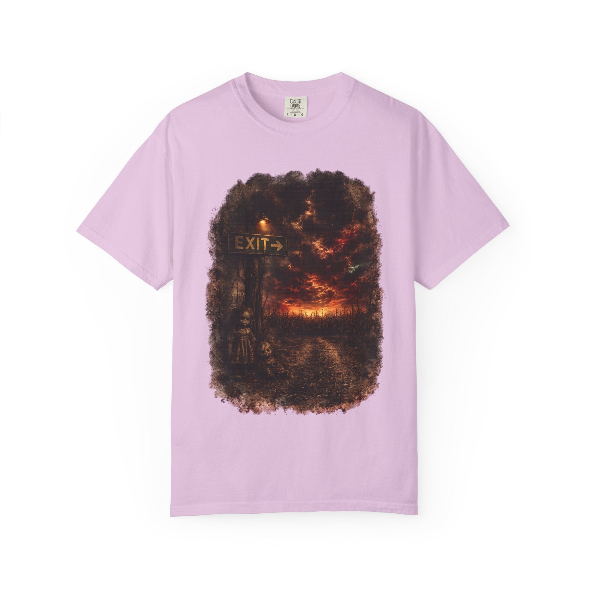T-shirt — “Exit” Haunted Forest Nightscape Graphic Tee