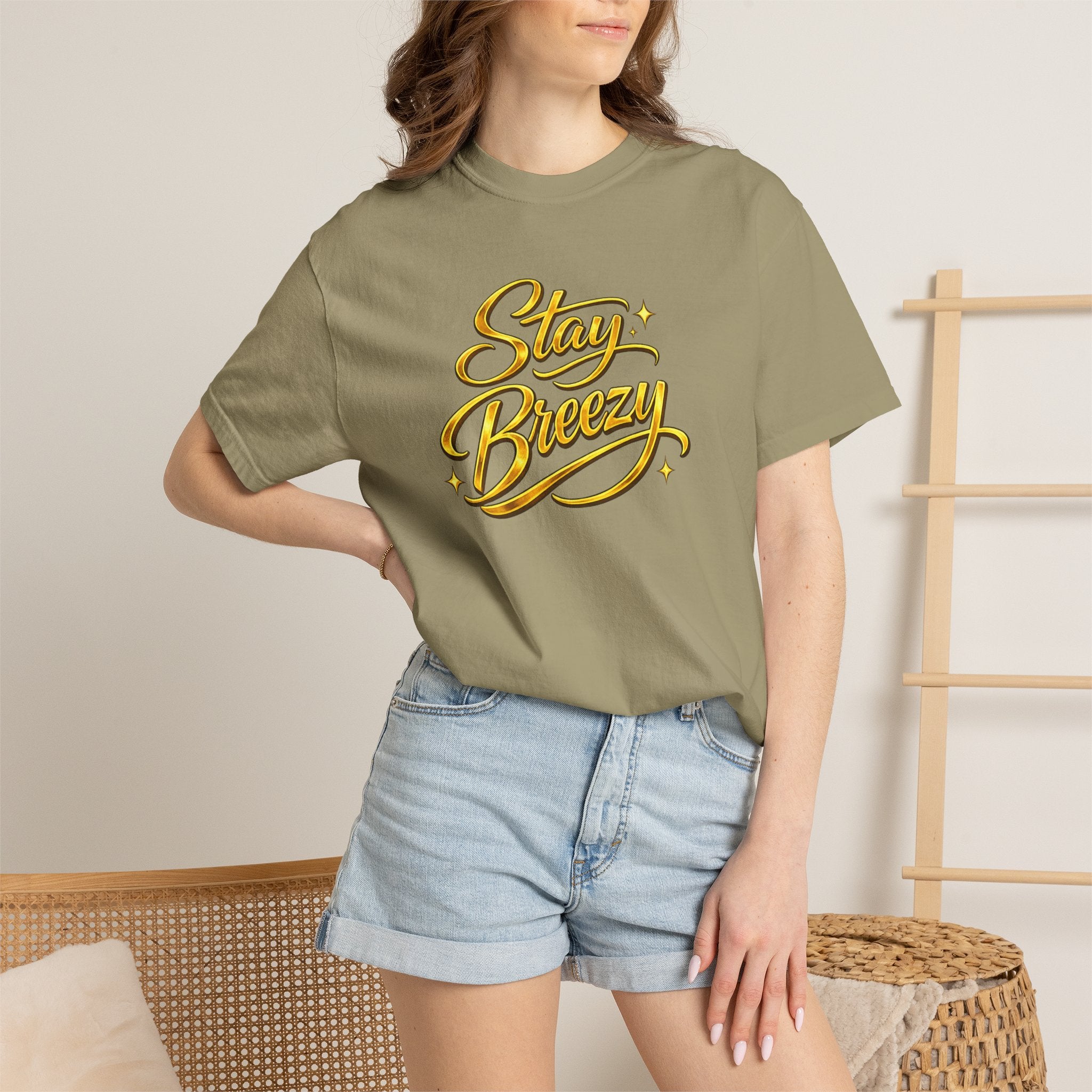 Stay Breezy T-Shirt — Vintage Script Graphic Tee