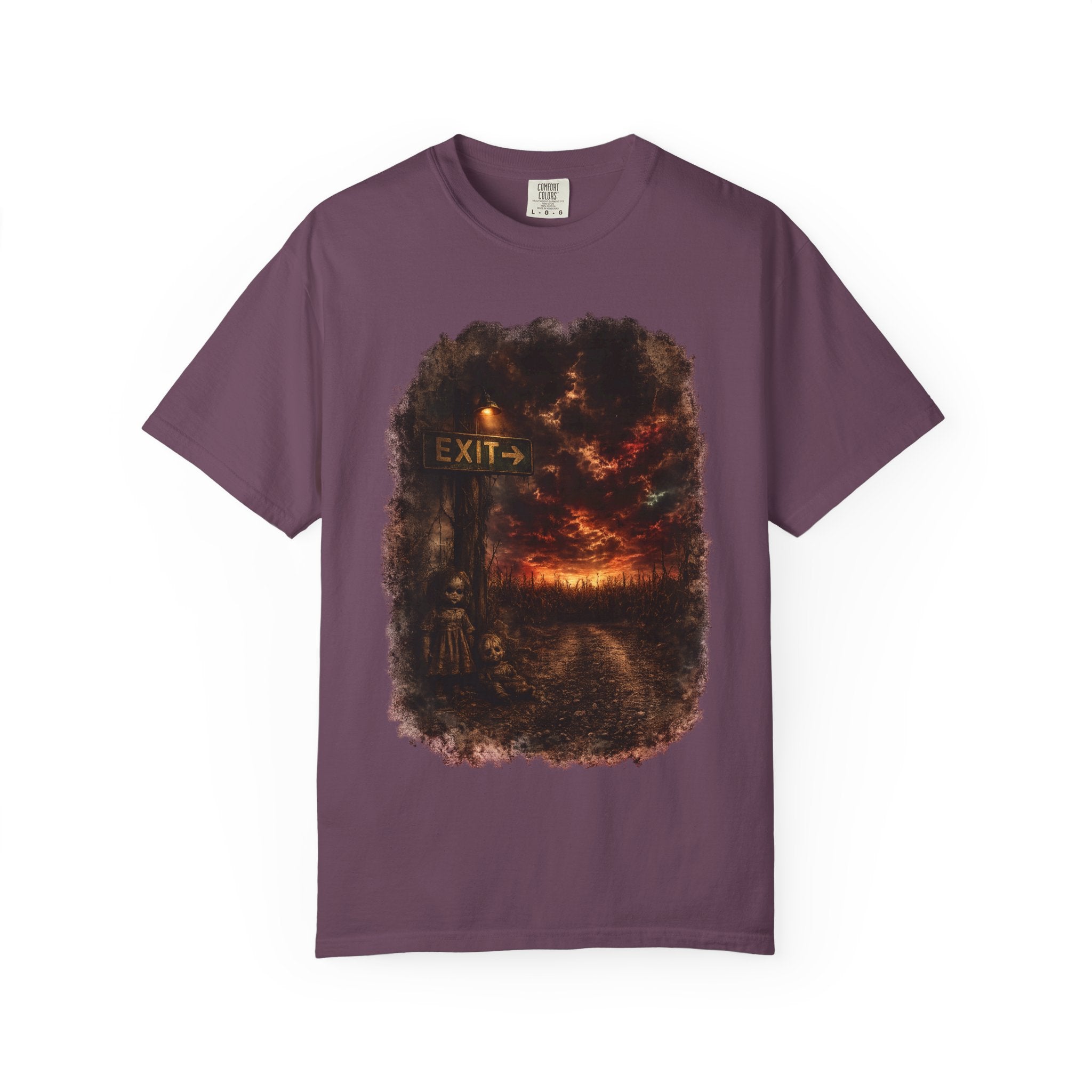 T-shirt — “Exit” Haunted Forest Nightscape Graphic Tee
