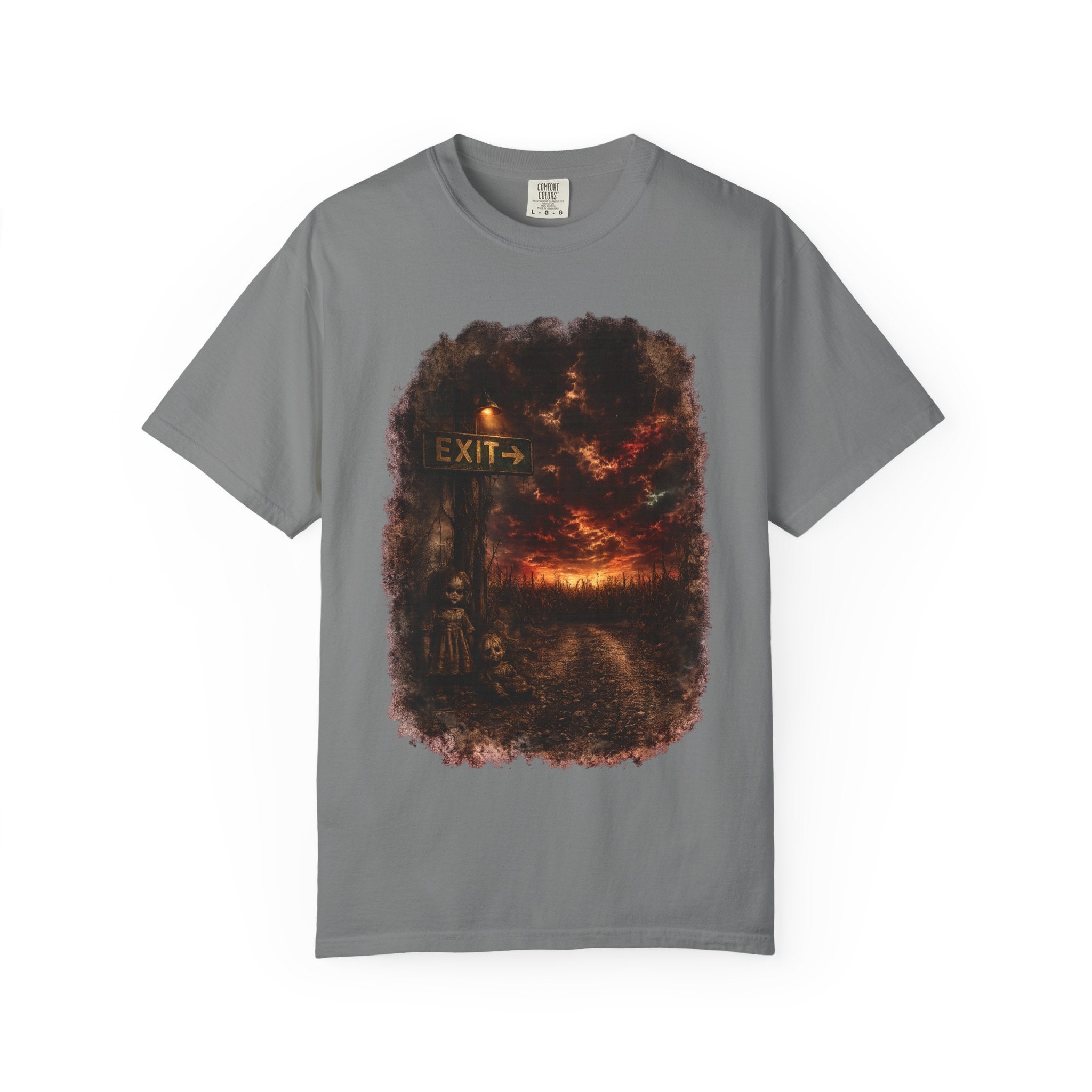 T-shirt — “Exit” Haunted Forest Nightscape Graphic Tee