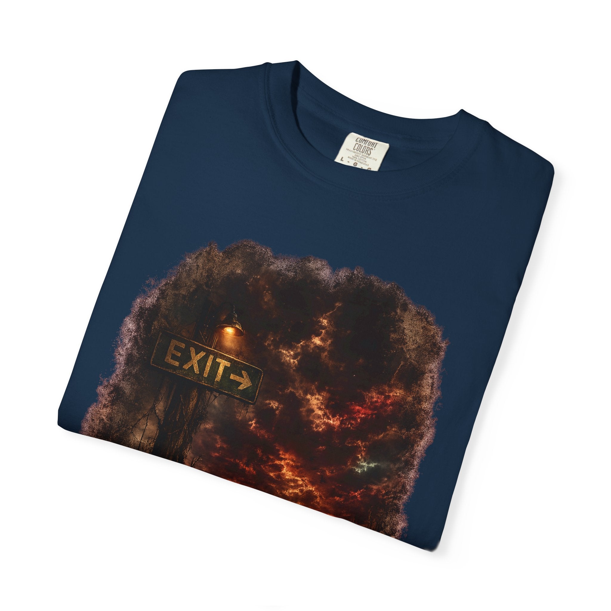 T-shirt — “Exit” Haunted Forest Nightscape Graphic Tee