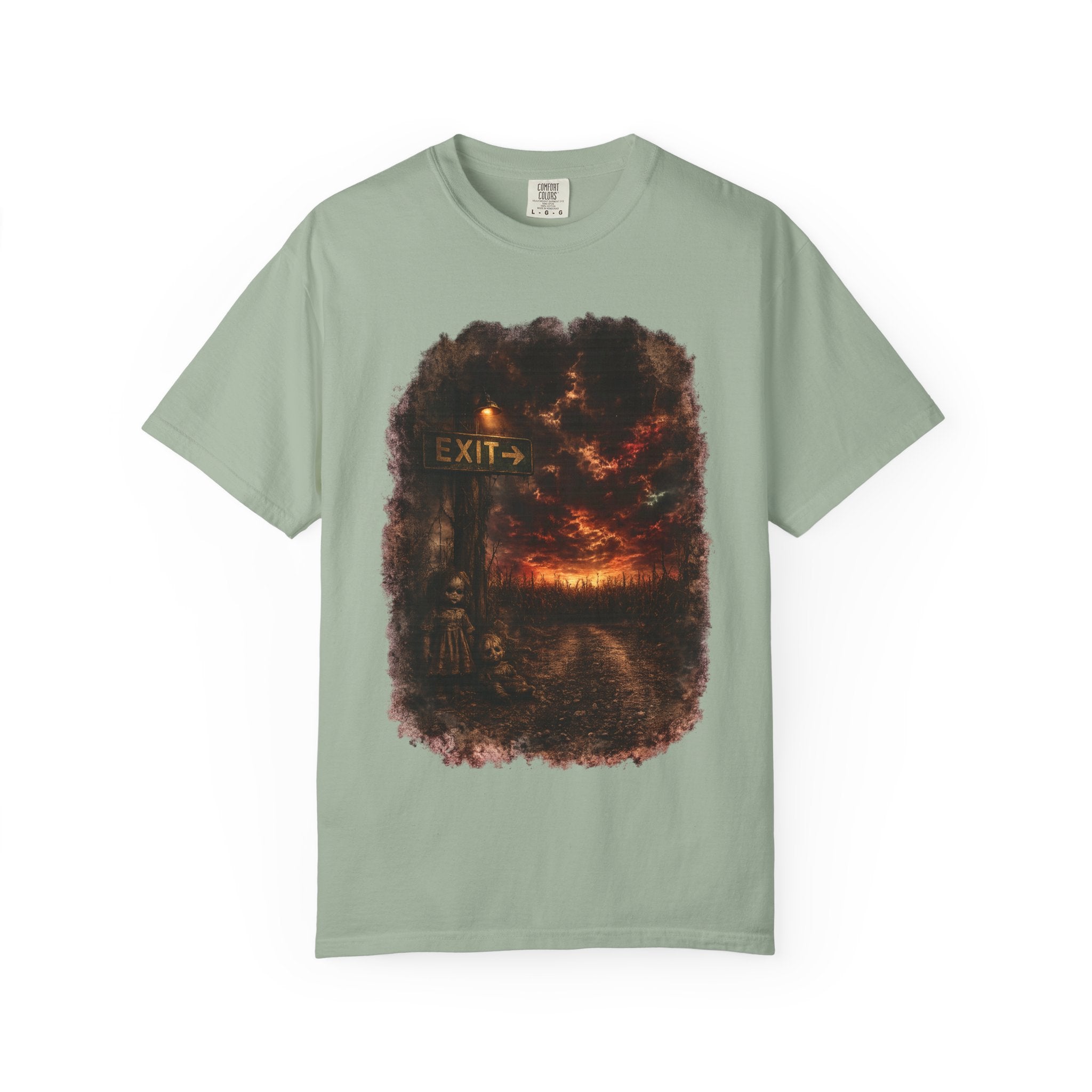 T-shirt — “Exit” Haunted Forest Nightscape Graphic Tee