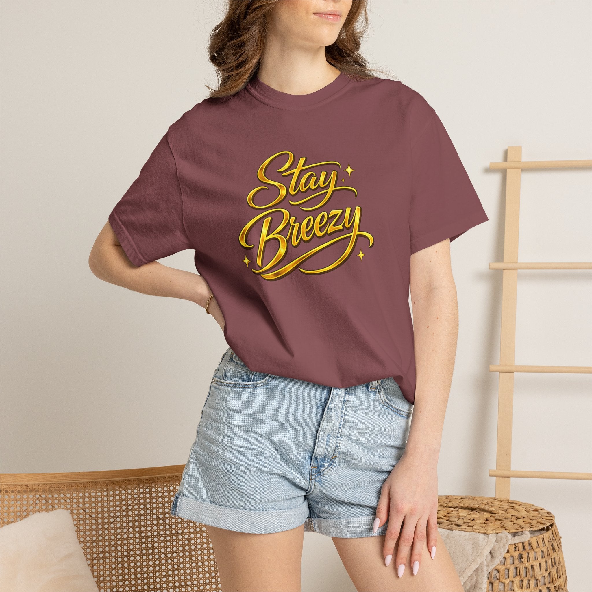 Stay Breezy T-Shirt — Vintage Script Graphic Tee