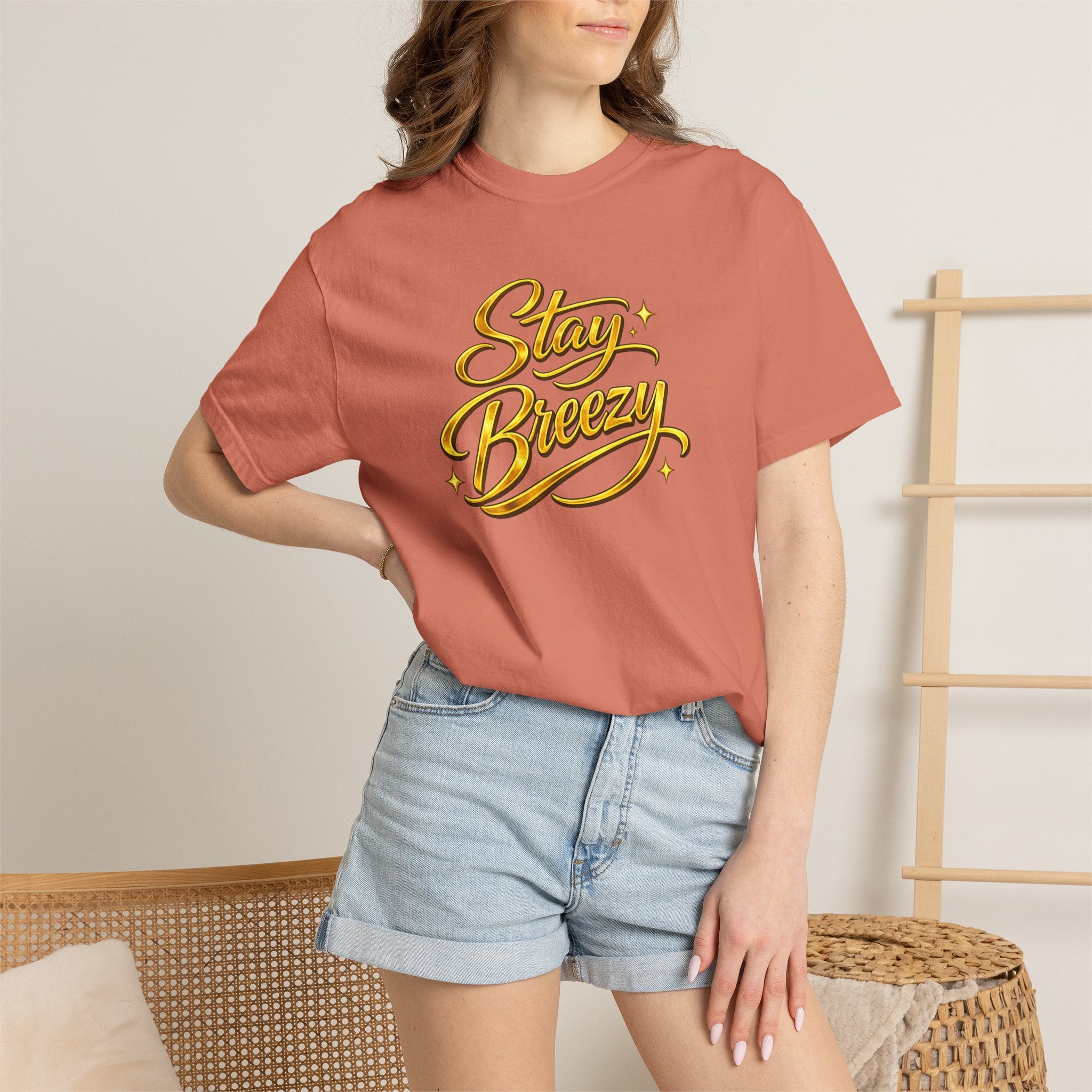 Stay Breezy T-Shirt — Vintage Script Graphic Tee