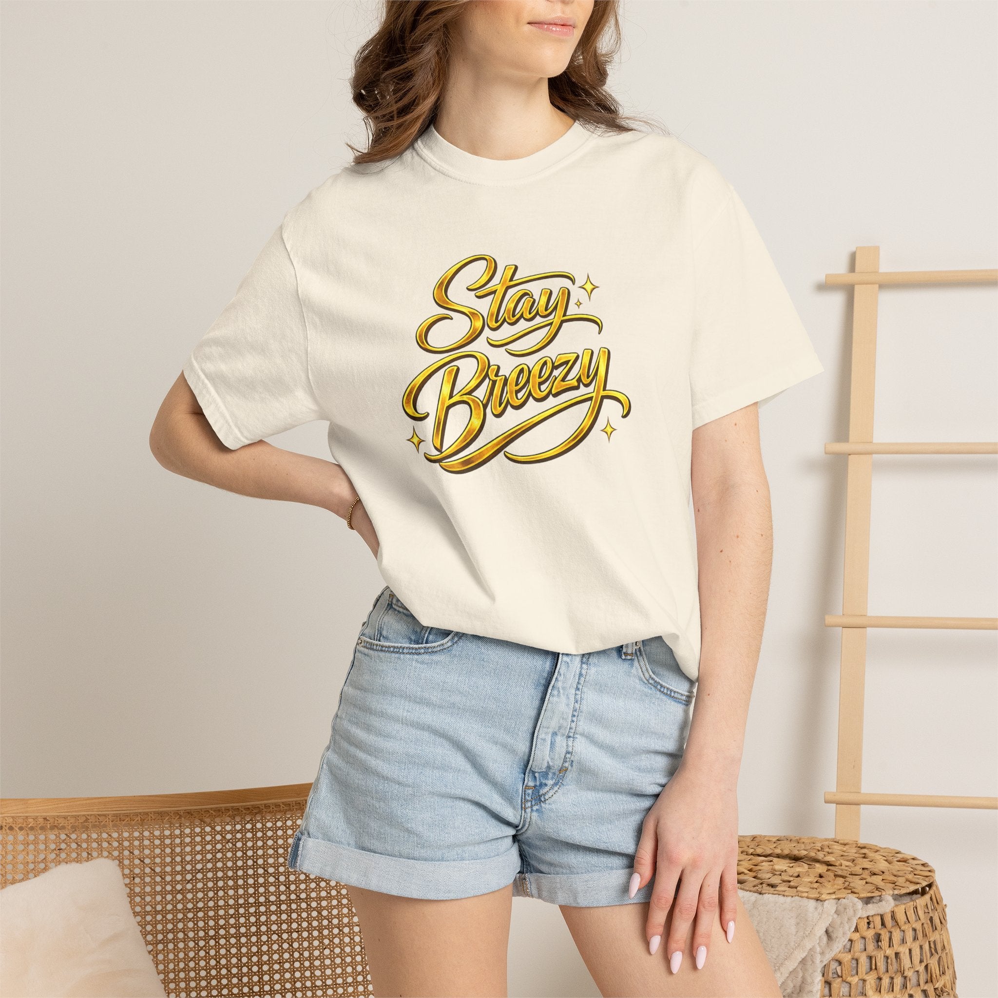 Stay Breezy T-Shirt — Vintage Script Graphic Tee