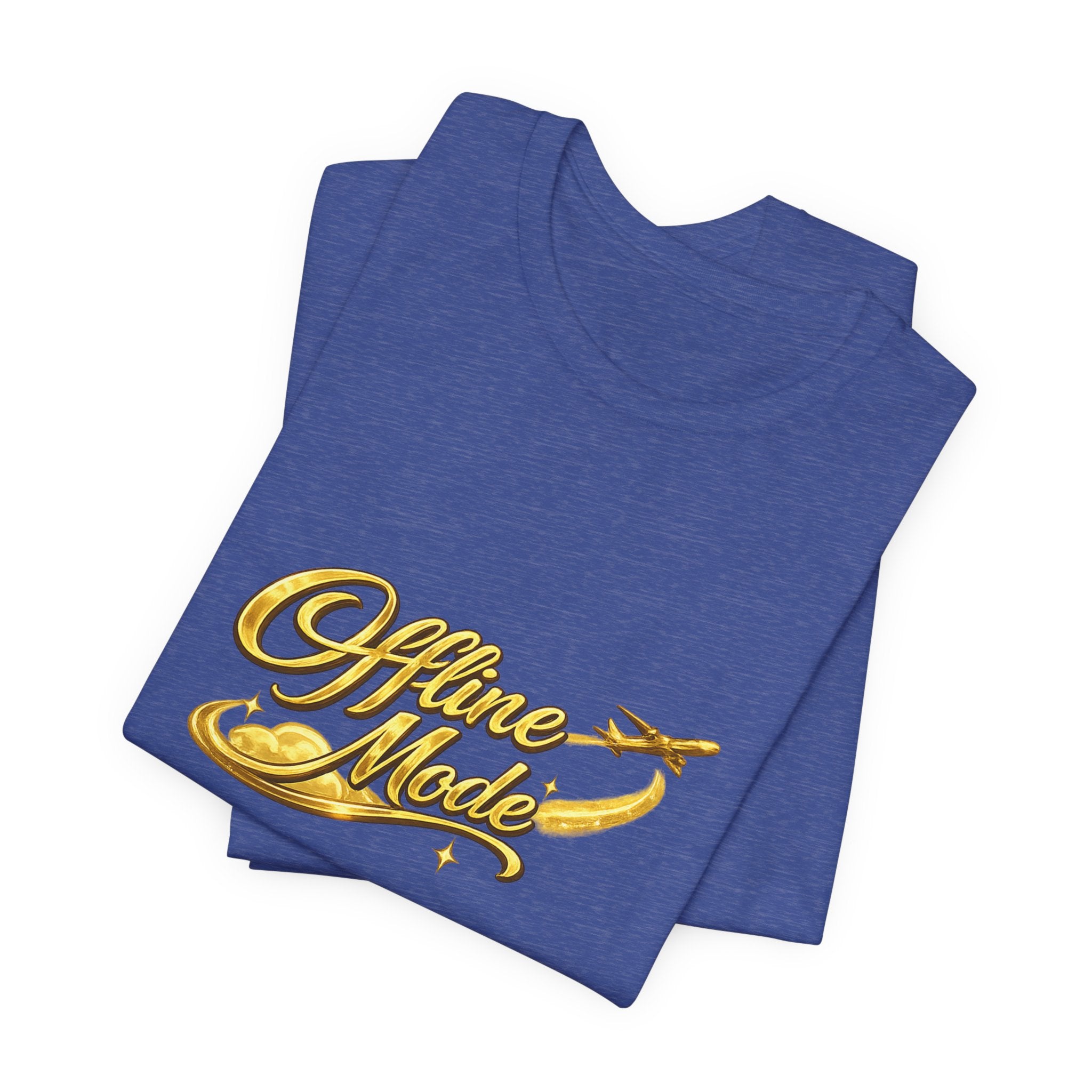 Offline Mode T‑Shirt — Gold Script Travel Tee