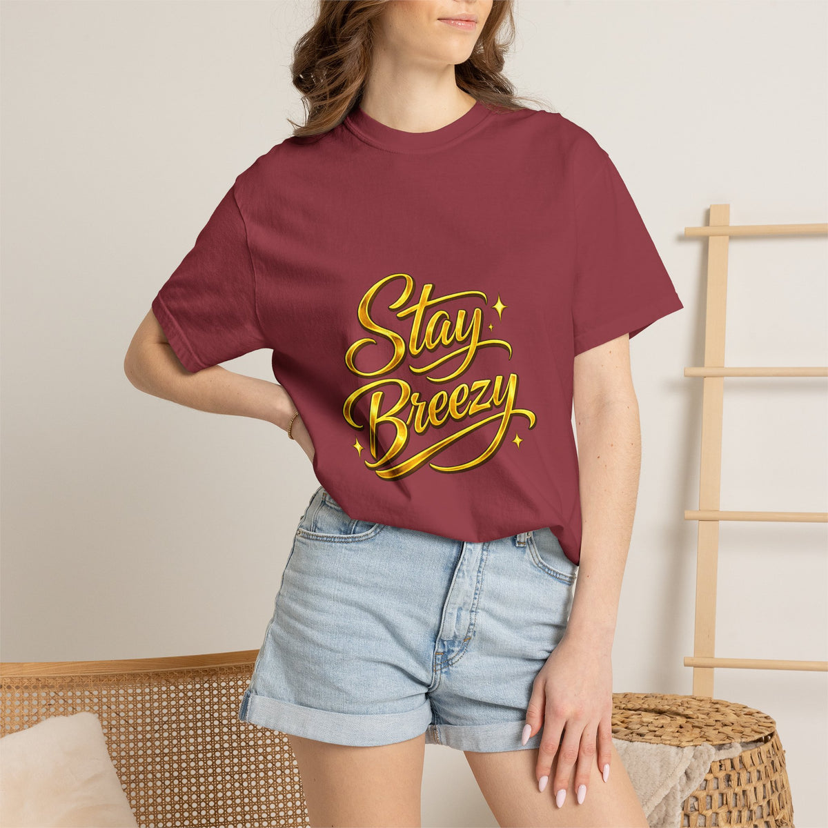 Stay Breezy T-Shirt — Vintage Script Graphic Tee