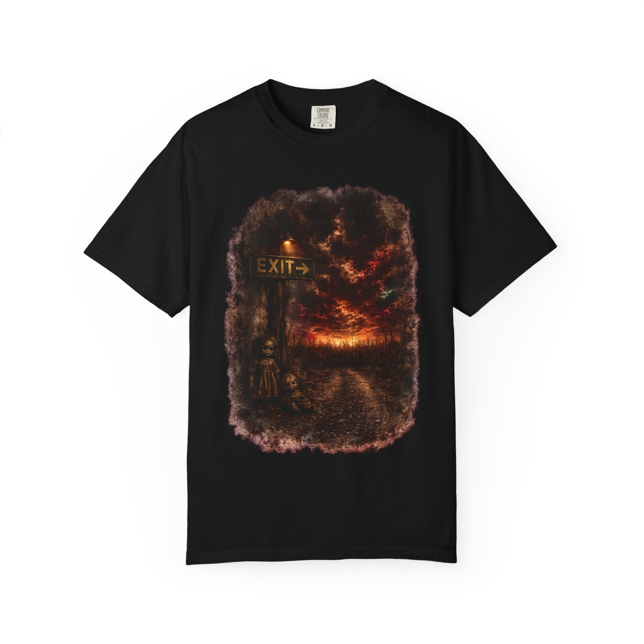 T-shirt — “Exit” Haunted Forest Nightscape Graphic Tee