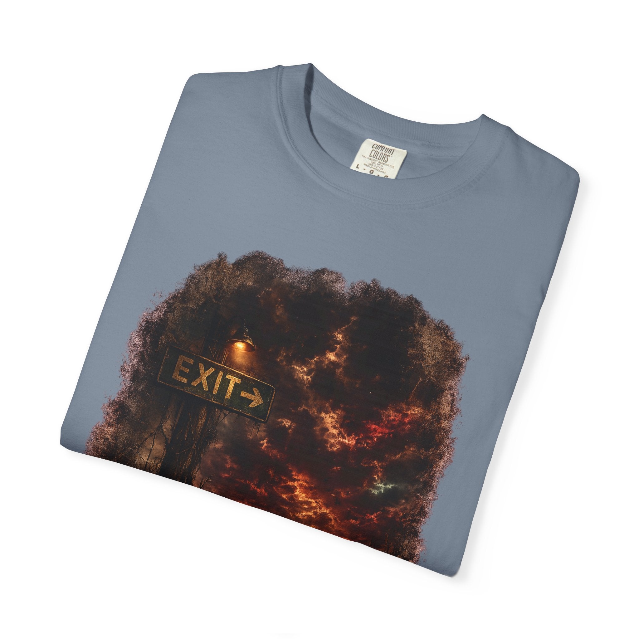 T-shirt — “Exit” Haunted Forest Nightscape Graphic Tee