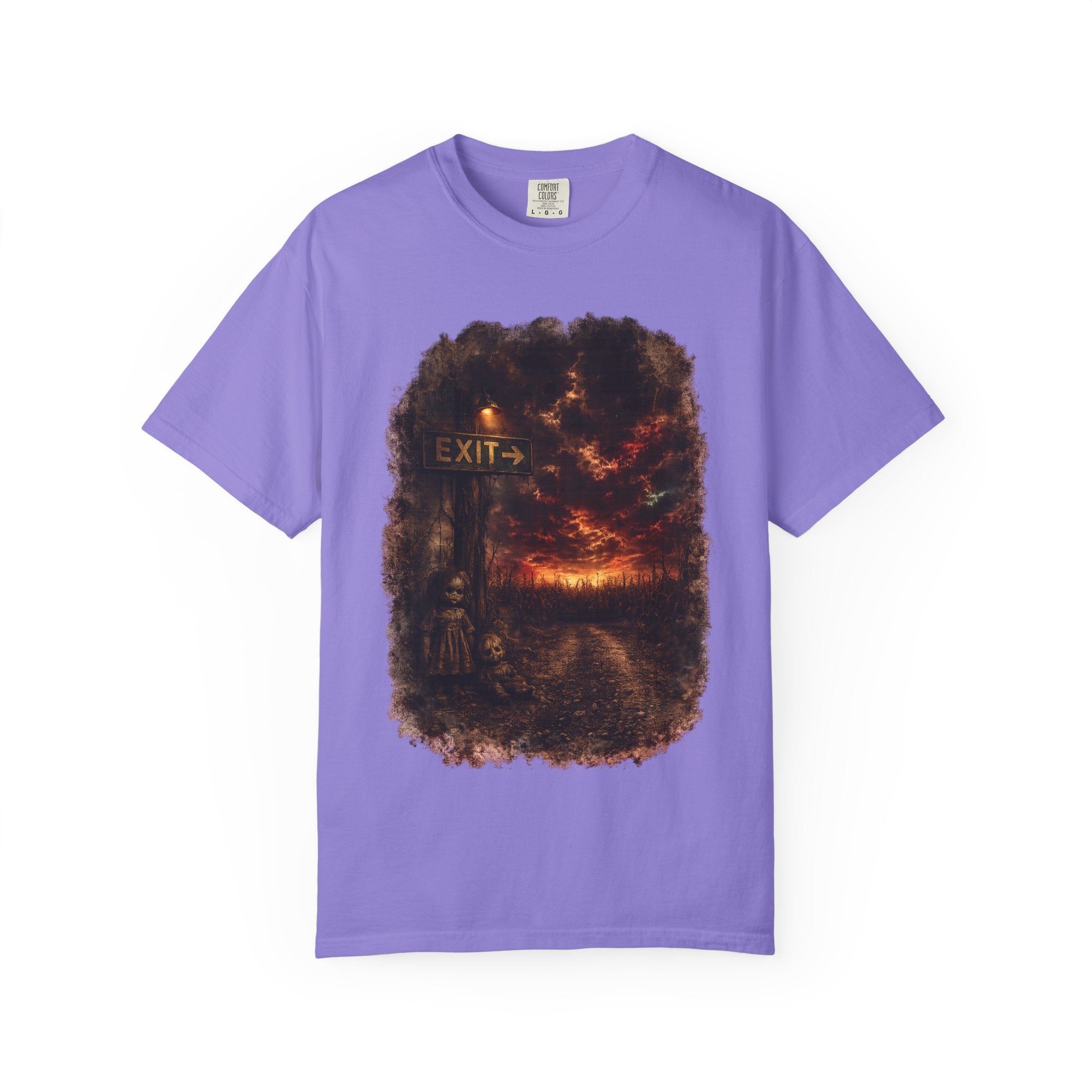 T-shirt — “Exit” Haunted Forest Nightscape Graphic Tee