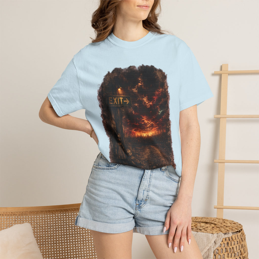 T-shirt — “Exit” Haunted Forest Nightscape Graphic Tee