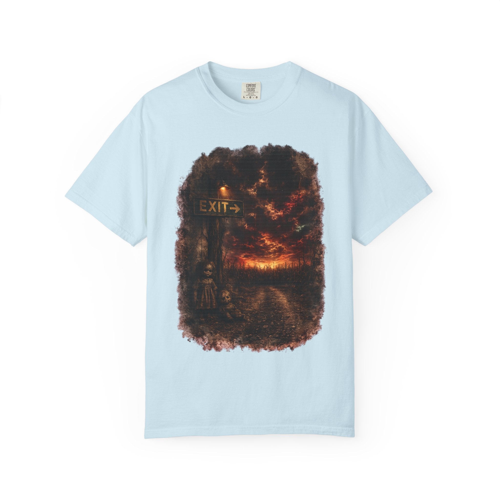 T-shirt — “Exit” Haunted Forest Nightscape Graphic Tee