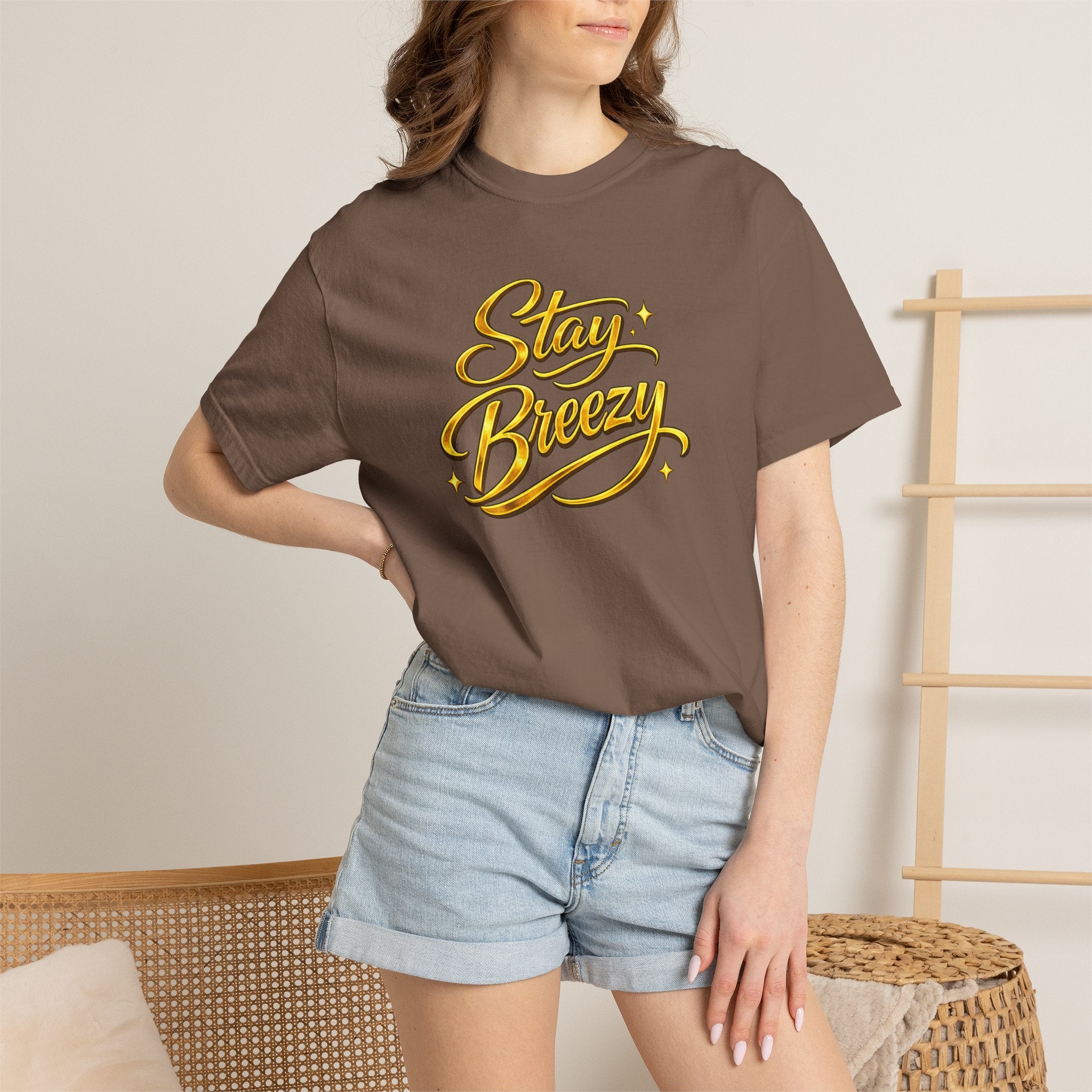 Stay Breezy T-Shirt — Vintage Script Graphic Tee