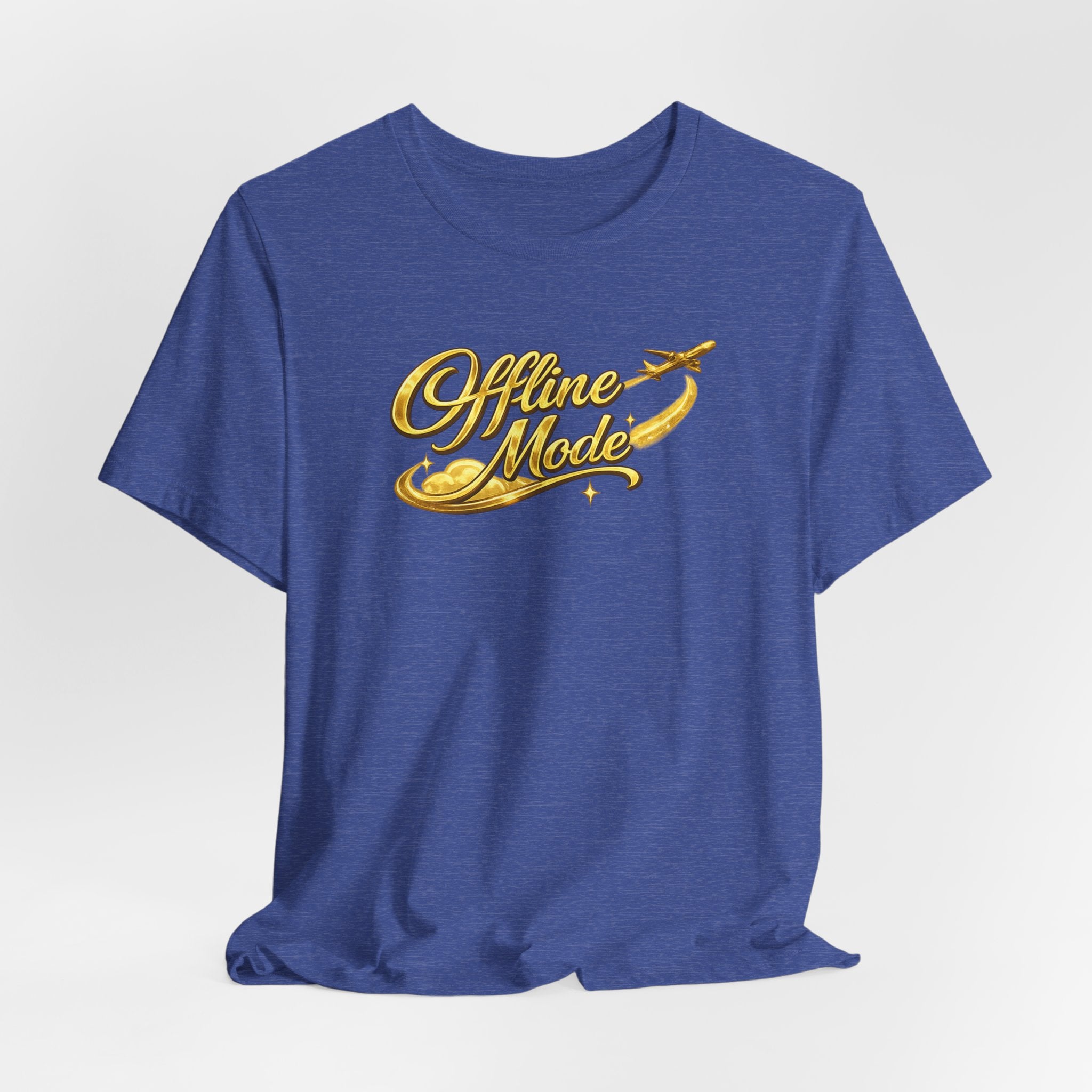 Offline Mode T‑Shirt — Gold Script Travel Tee