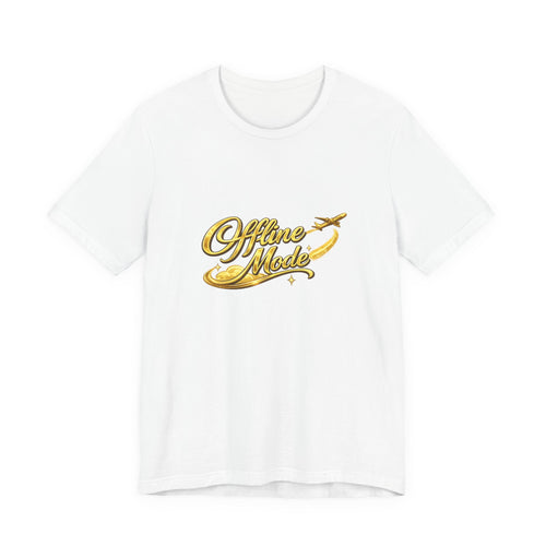 Offline Mode T‑Shirt — Gold Script Travel Tee