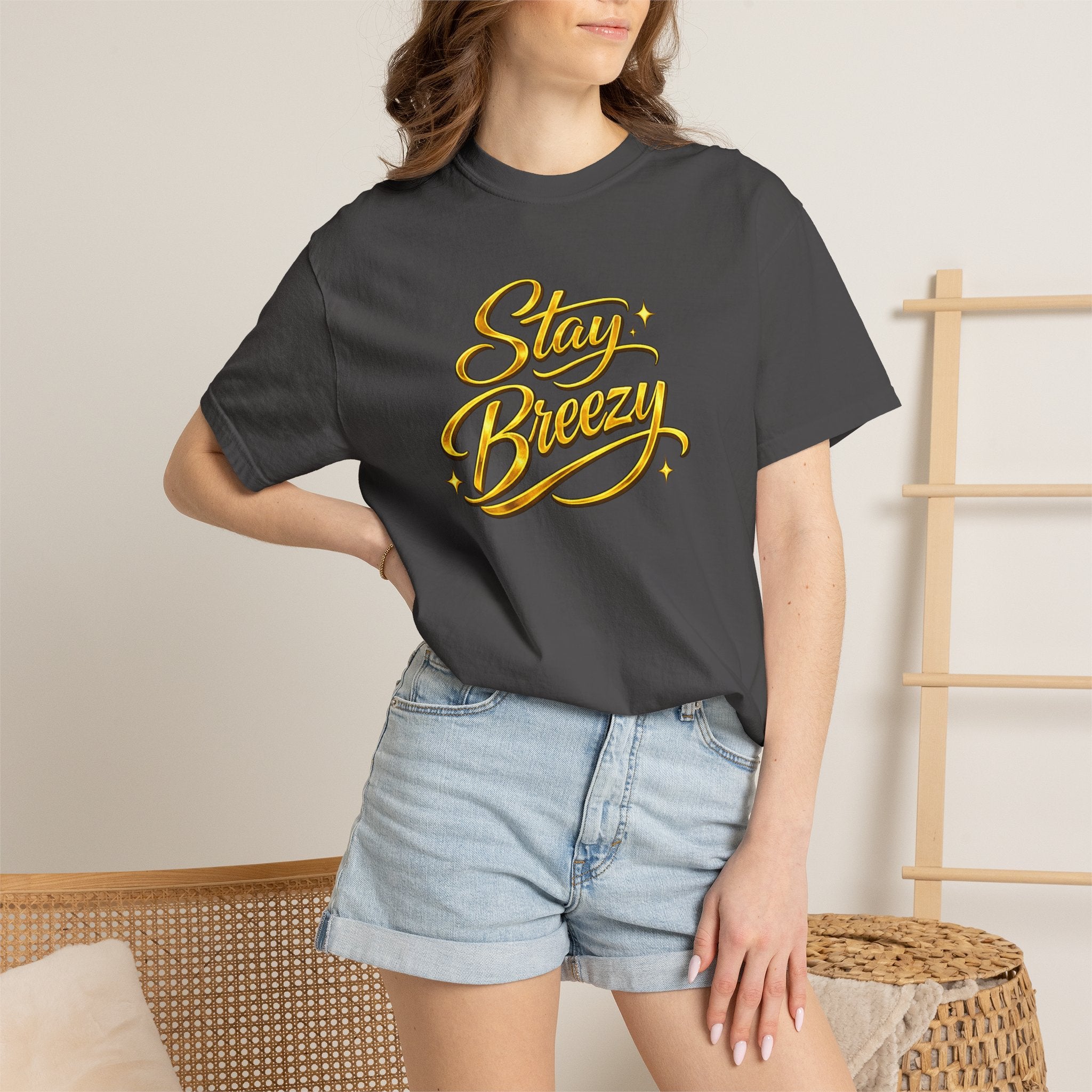 Stay Breezy T-Shirt — Vintage Script Graphic Tee