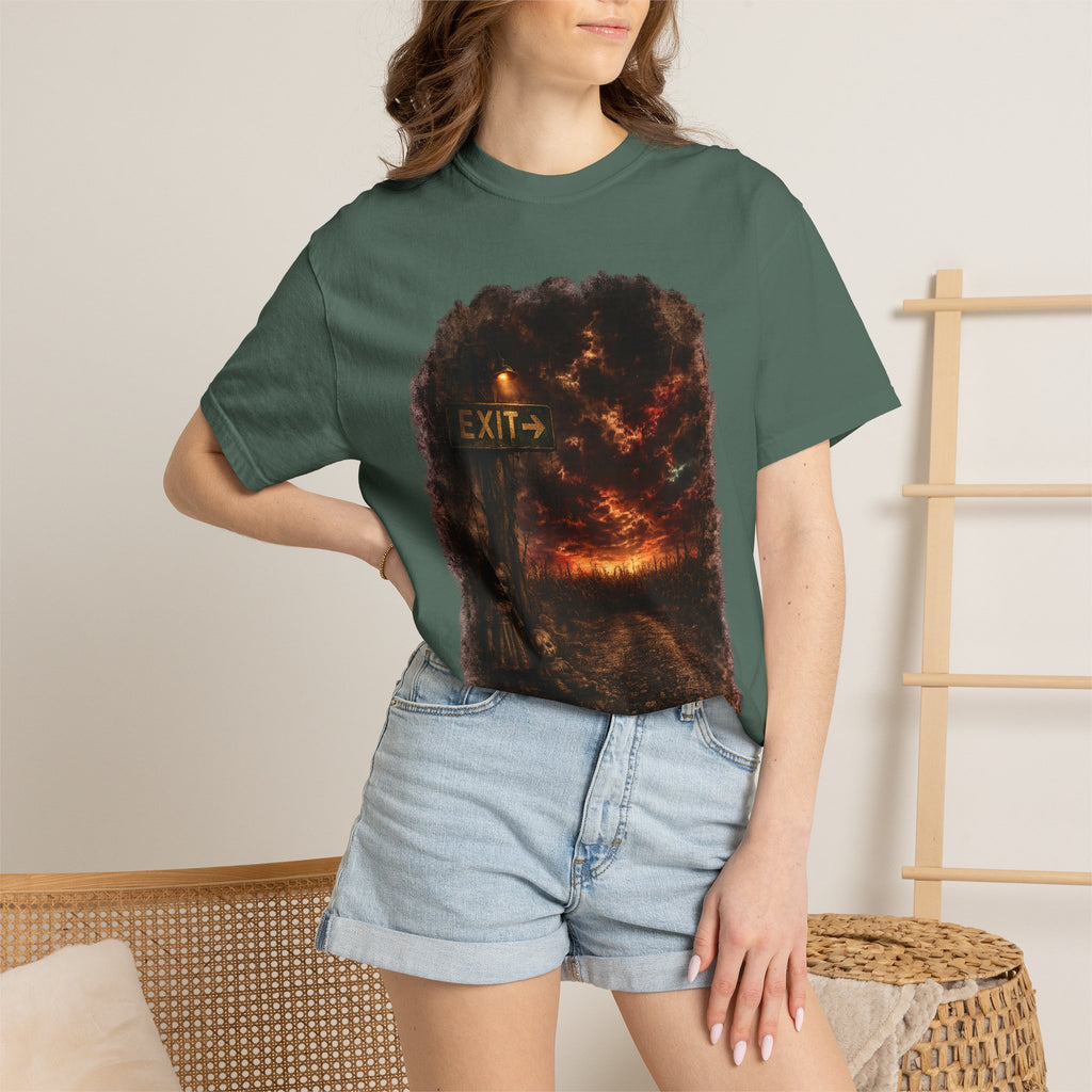 T-shirt — “Exit” Haunted Forest Nightscape Graphic Tee
